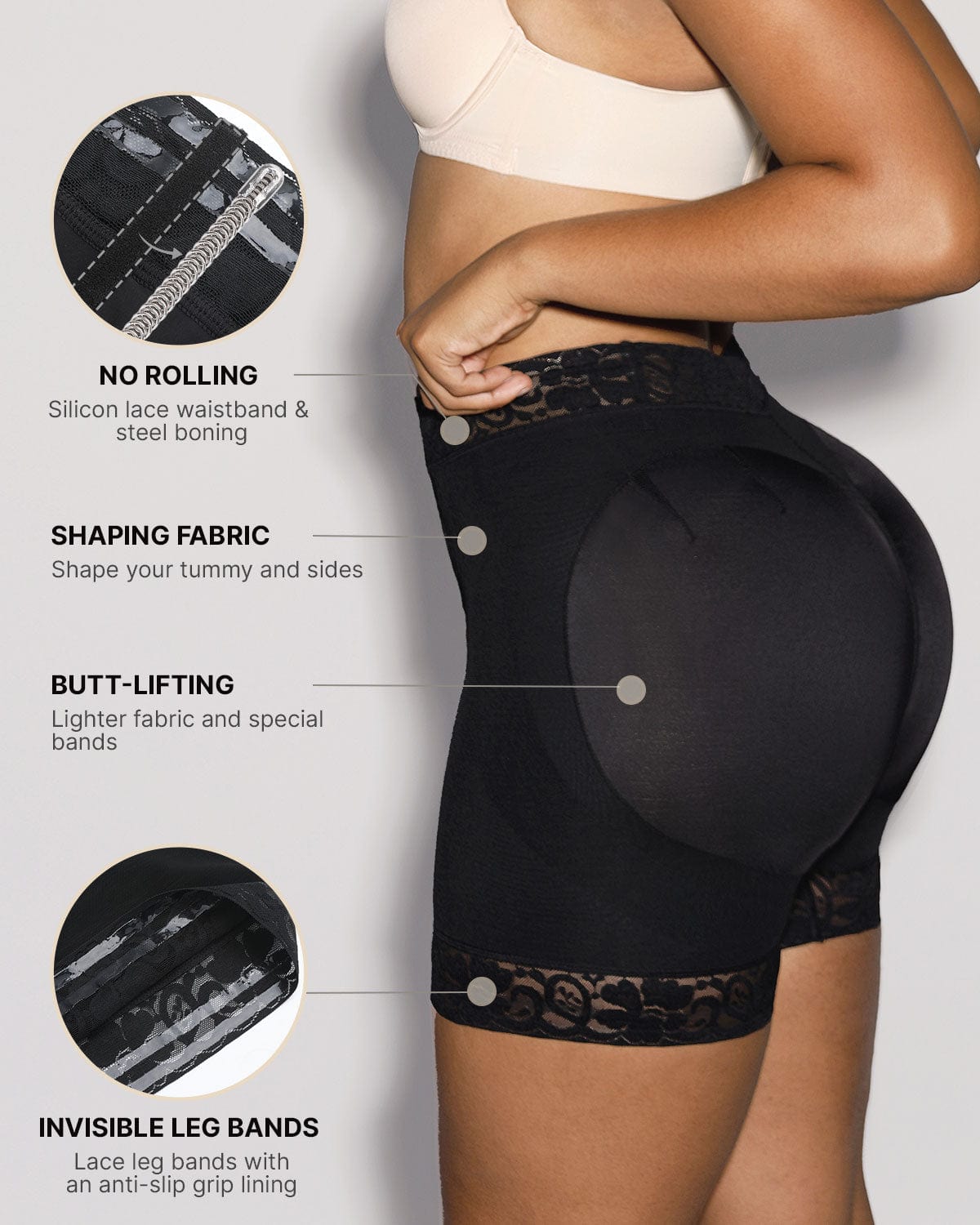 Butt-Lifting Lace Shaper Shorts