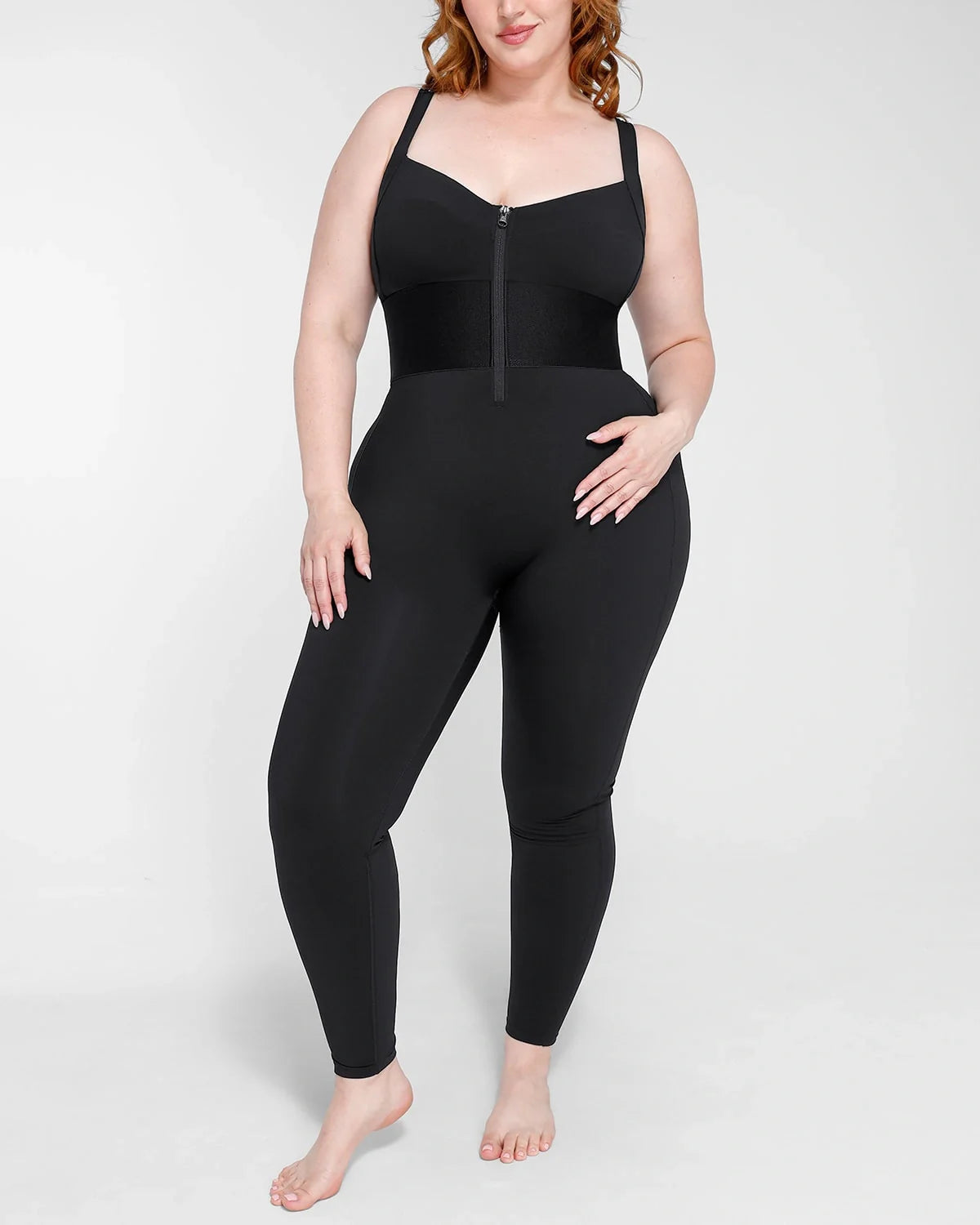 Sculpting Elastic Waistband Shaping Jumpsuit