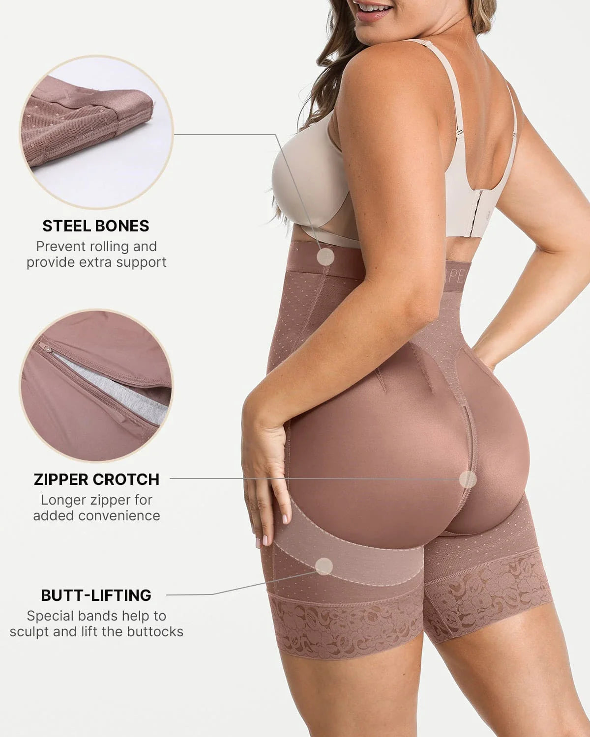 High-Waist Tummy Control Polka Dot Shaper Shorts