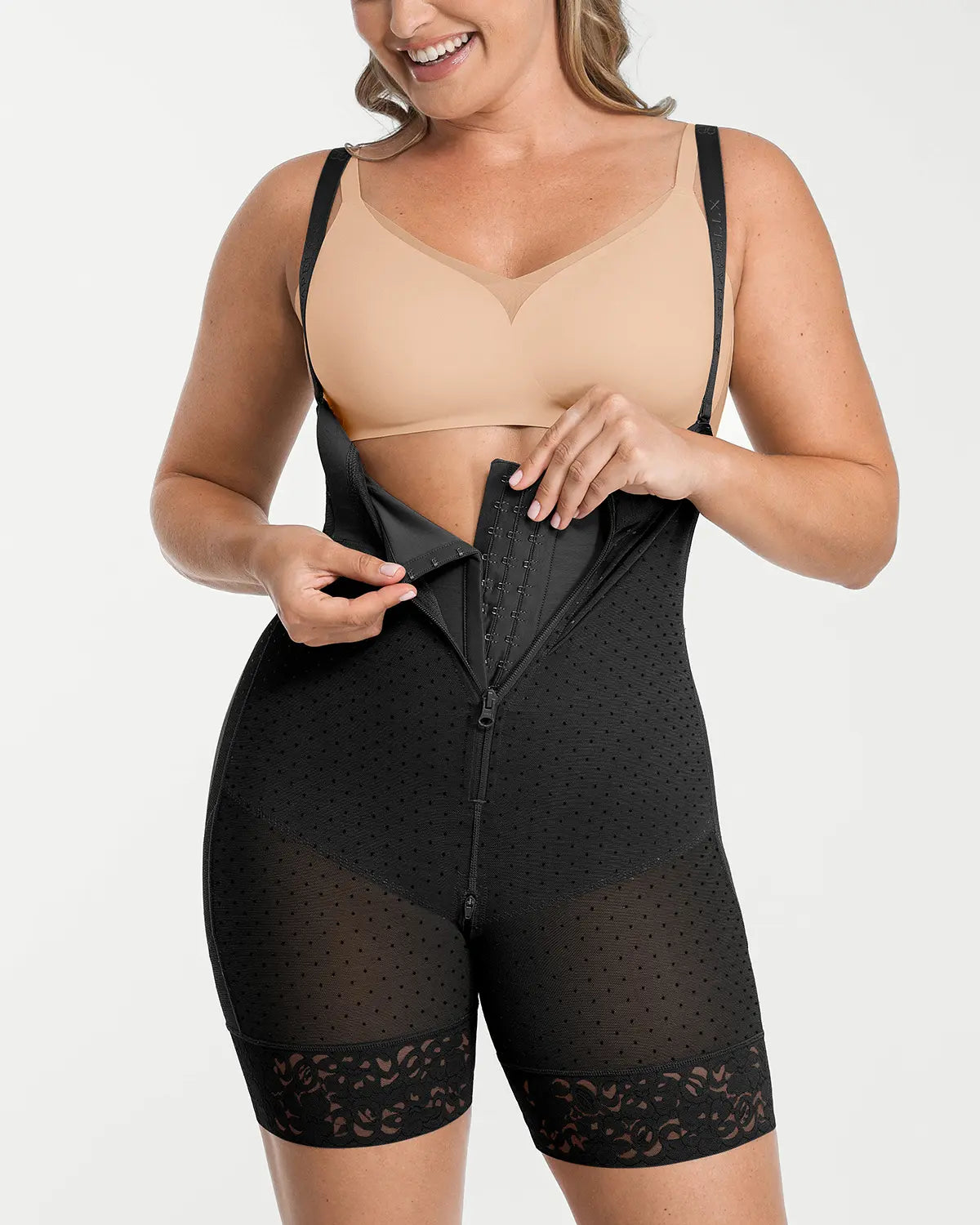 High-Waist Tummy Control Polka Dot Shaper Shorts