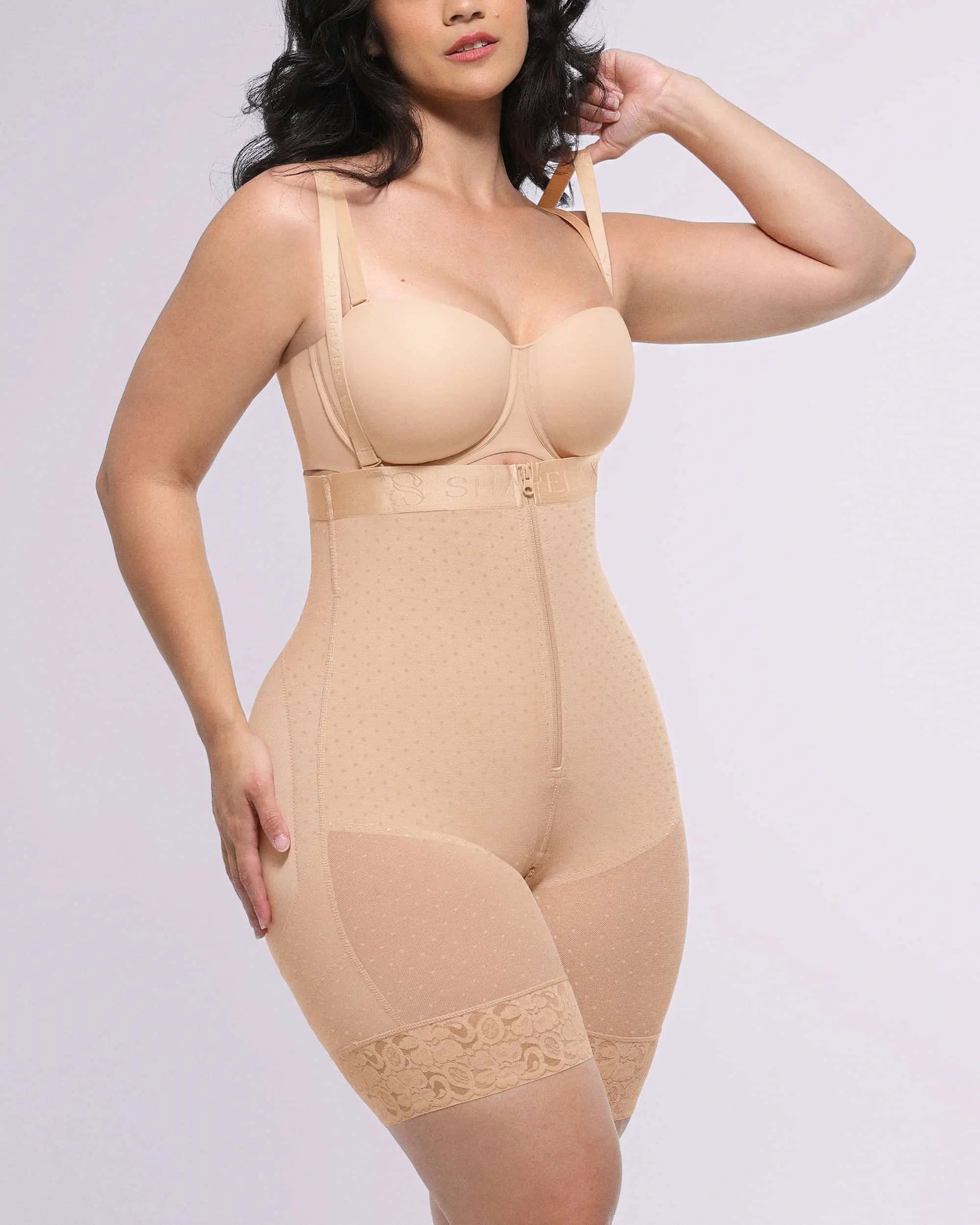 High-Waist Tummy Control Polka Dot Shaper Shorts