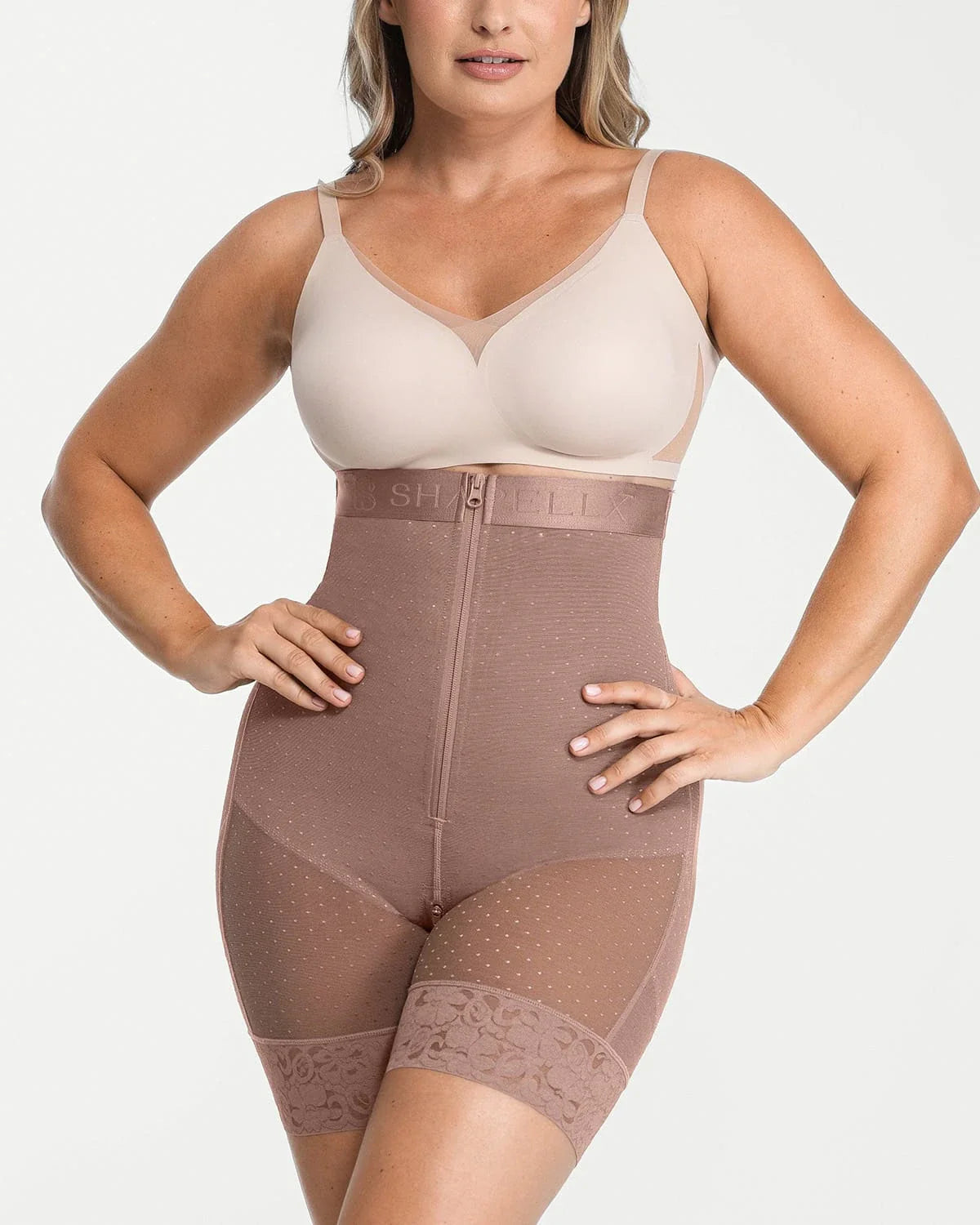 High-Waist Tummy Control Polka Dot Shaper Shorts