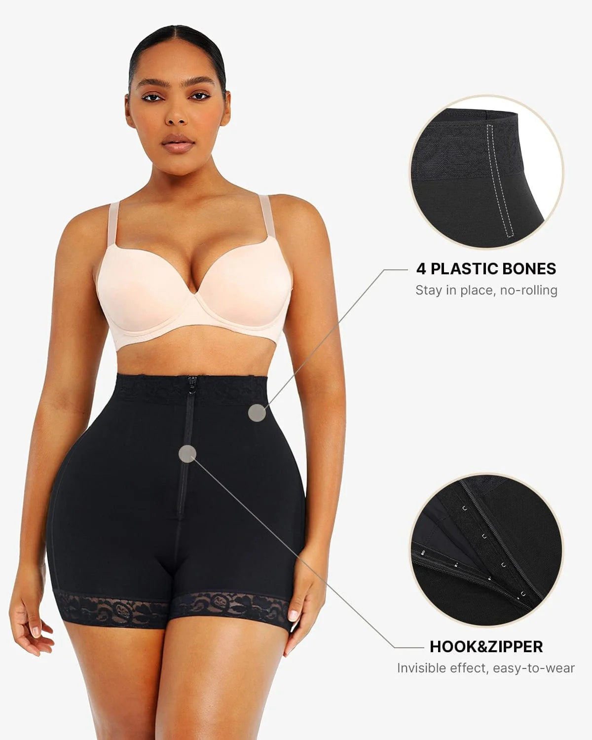 Lace Steel Boned Butt Enhancer Shaper Shorts
