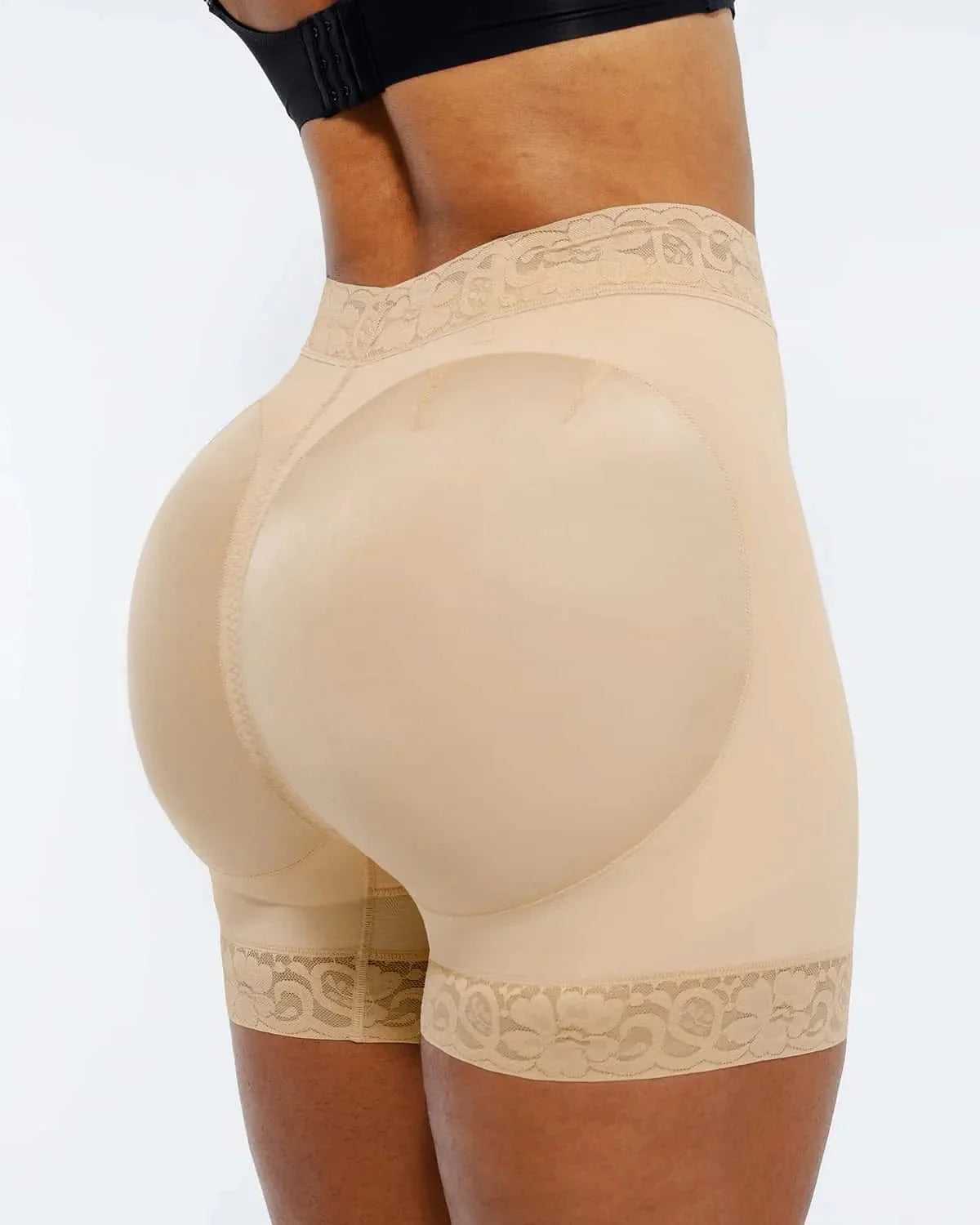 Mid-Rise Lace Butt-Lifting Shaper Shorts