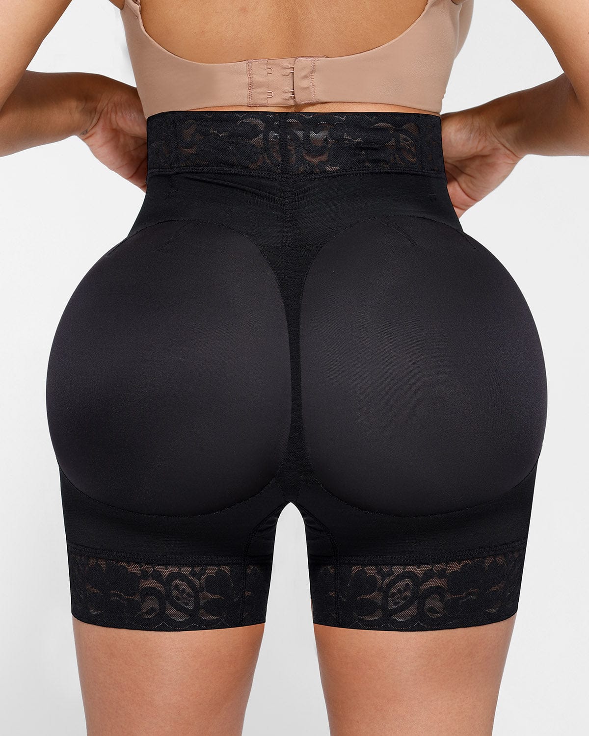 Mid-Rise Lace Butt-Lifting Shaper Shorts