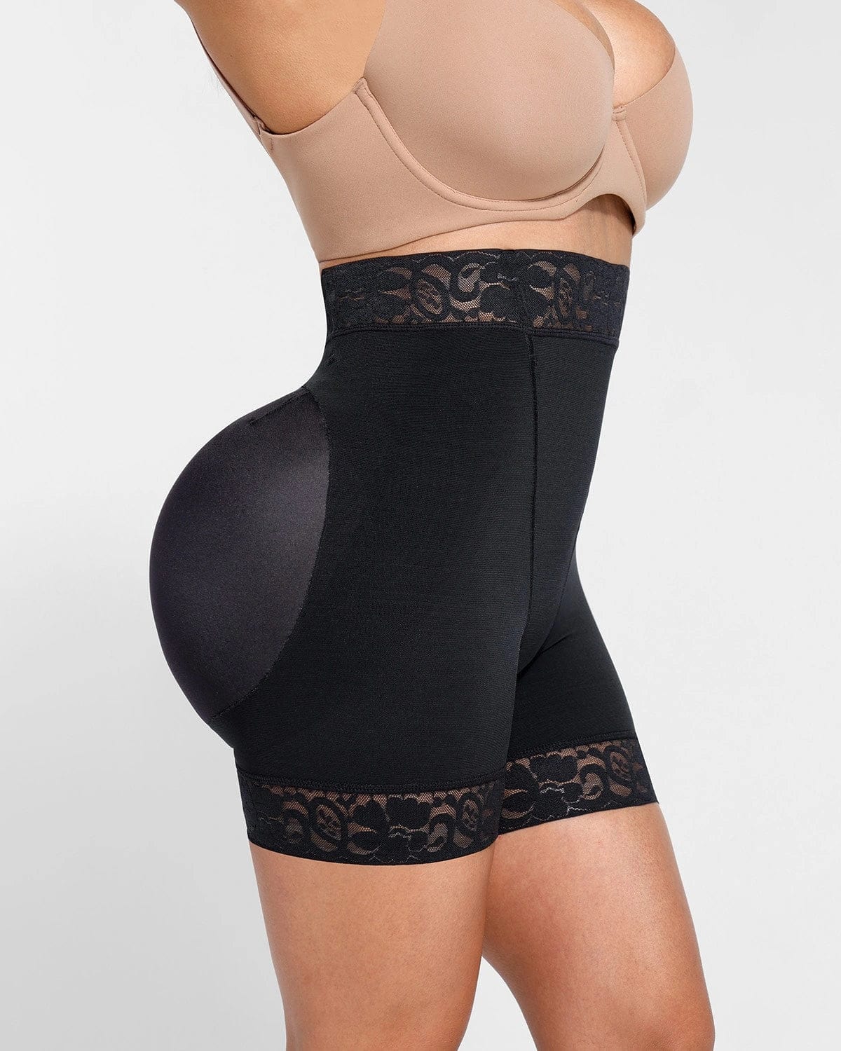 Mid-Rise Lace Butt-Lifting Shaper Shorts