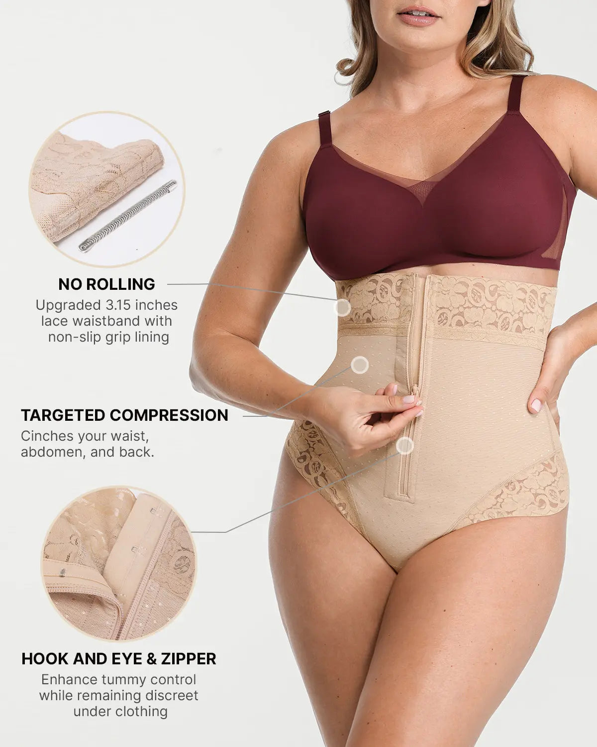 High-Waist Polka Dot Shaping Thong