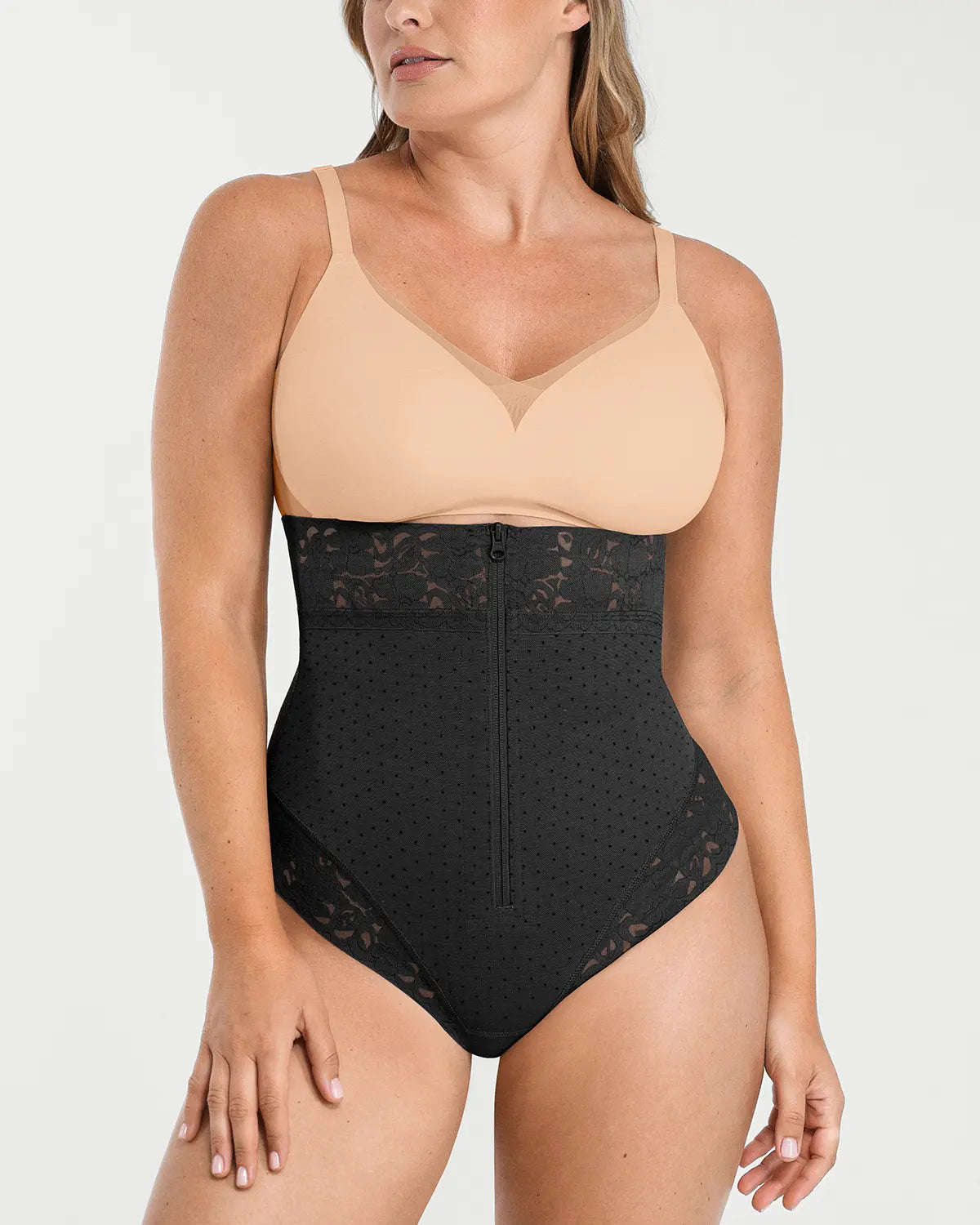 High-Waist Polka Dot Shaping Thong