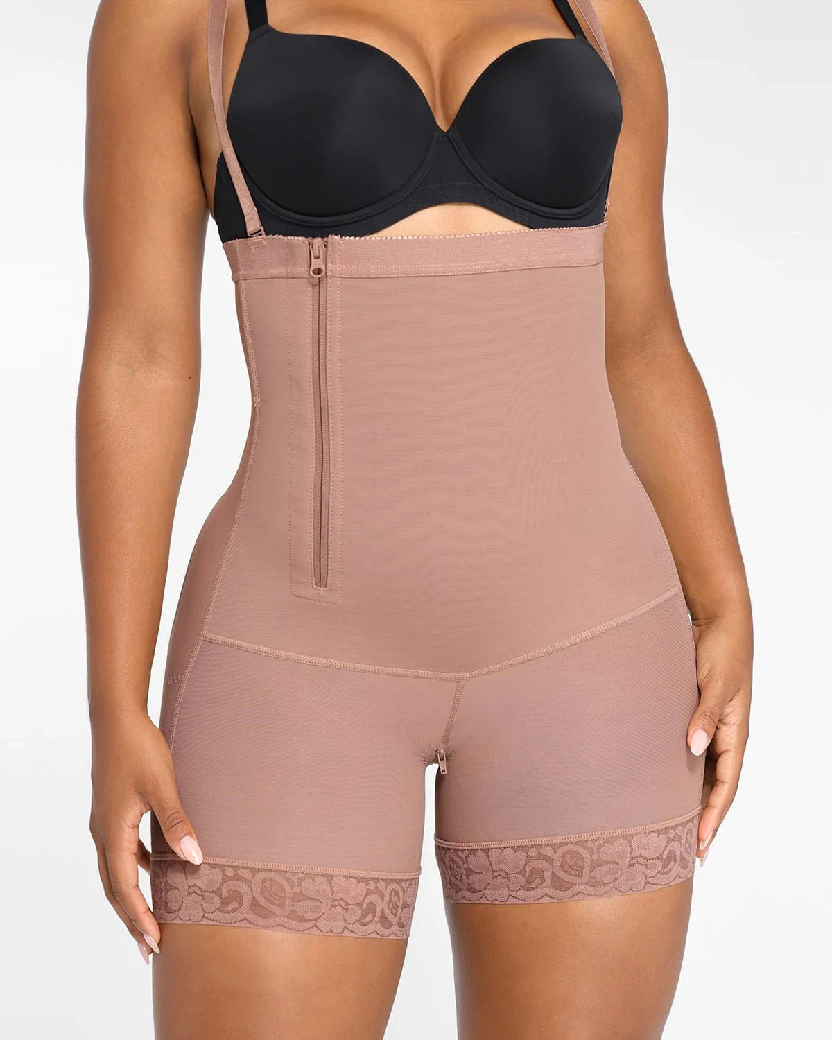 Plus Size Sculpting Side Zipper Shaper Shorts