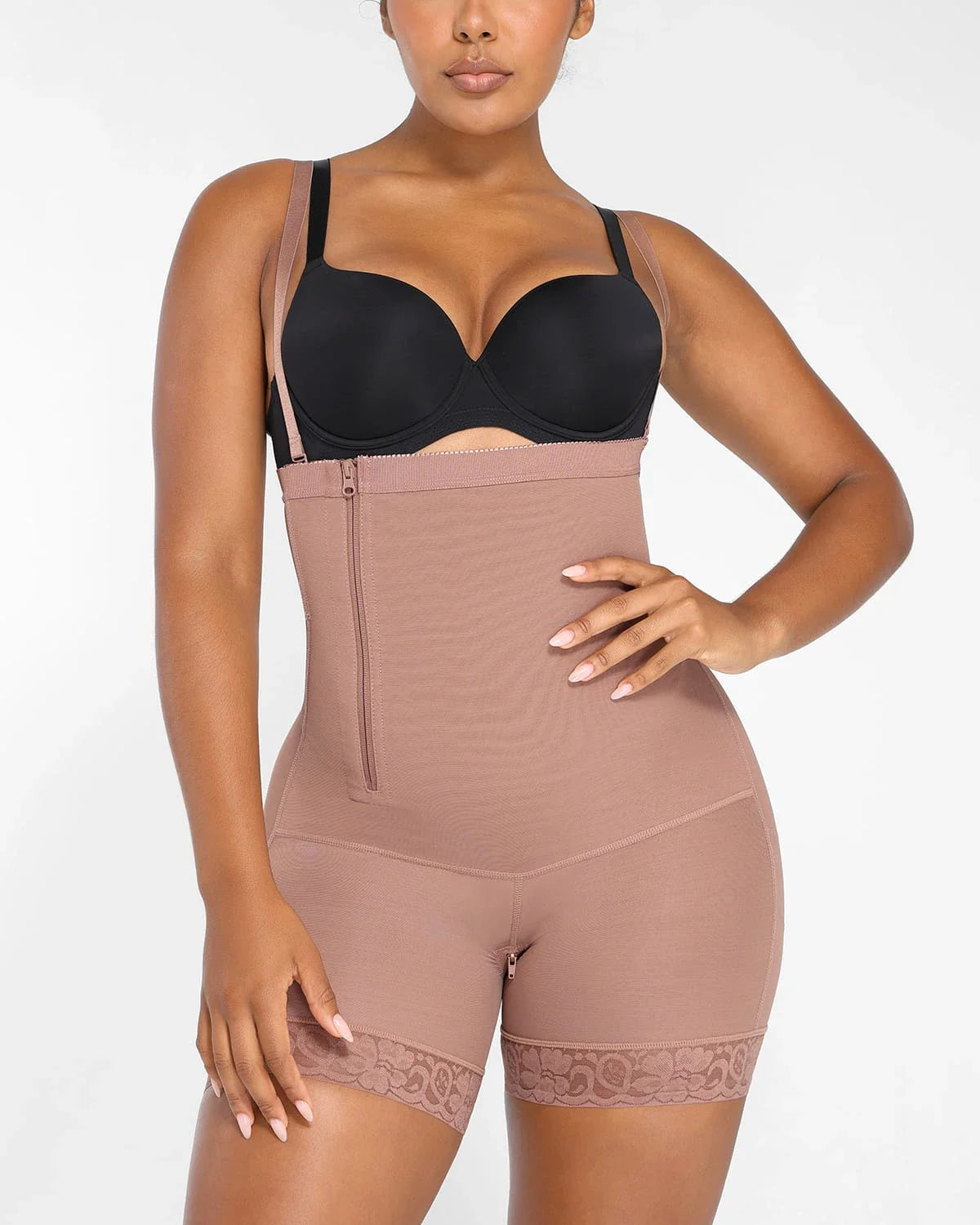 Plus Size Sculpting Side Zipper Shaper Shorts