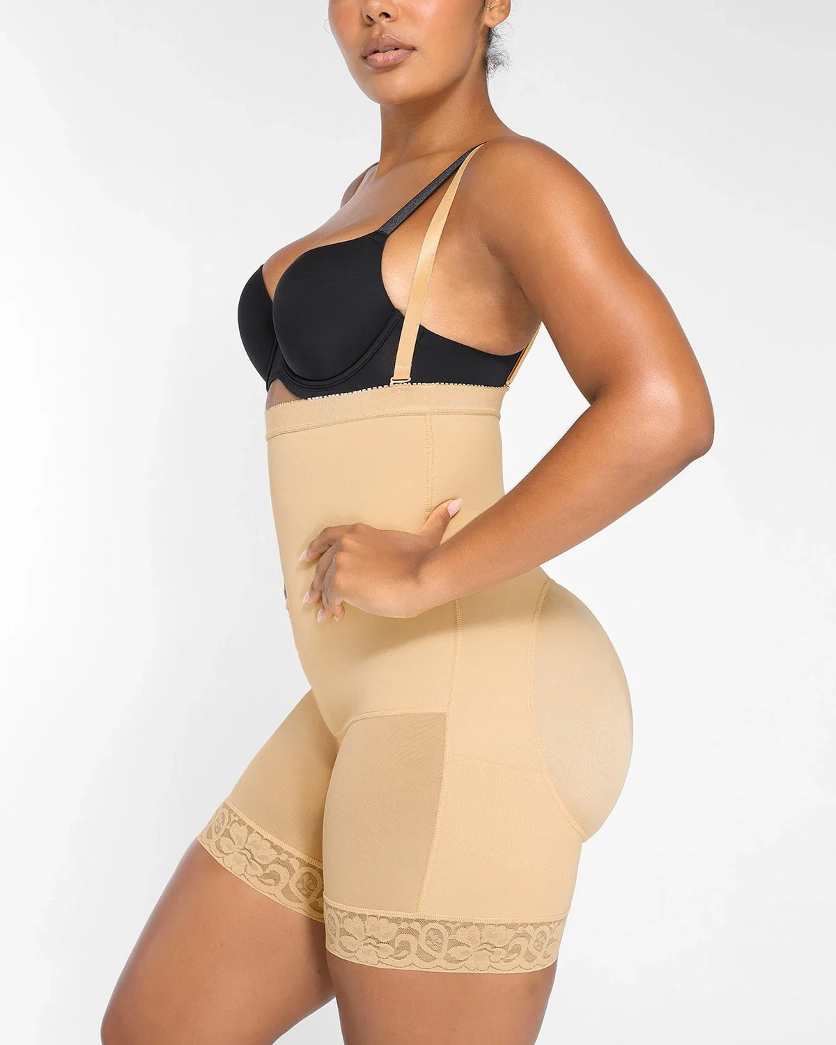Plus Size Sculpting Side Zipper Shaper Shorts