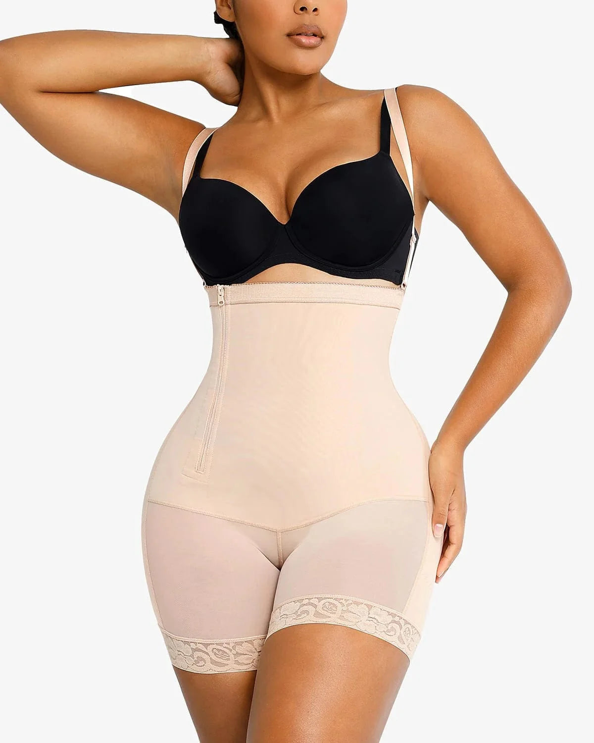Plus Size Sculpting Side Zipper Shaper Shorts