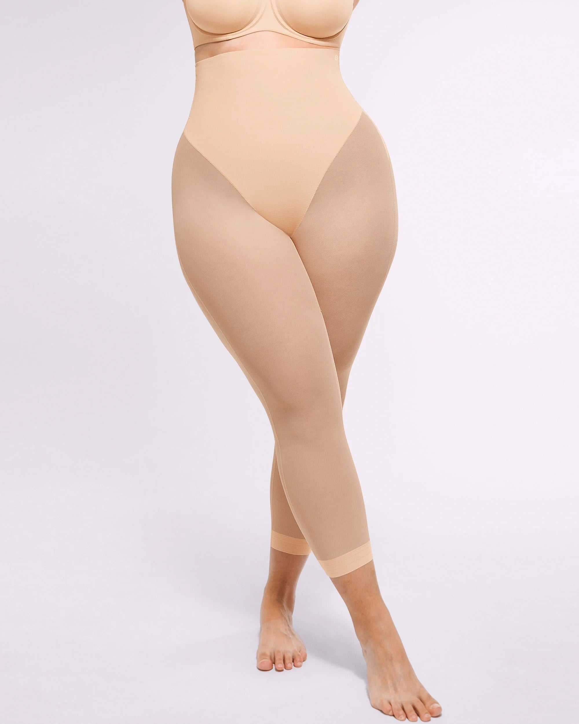 Butt-Lifting Mesh Capri Leggings