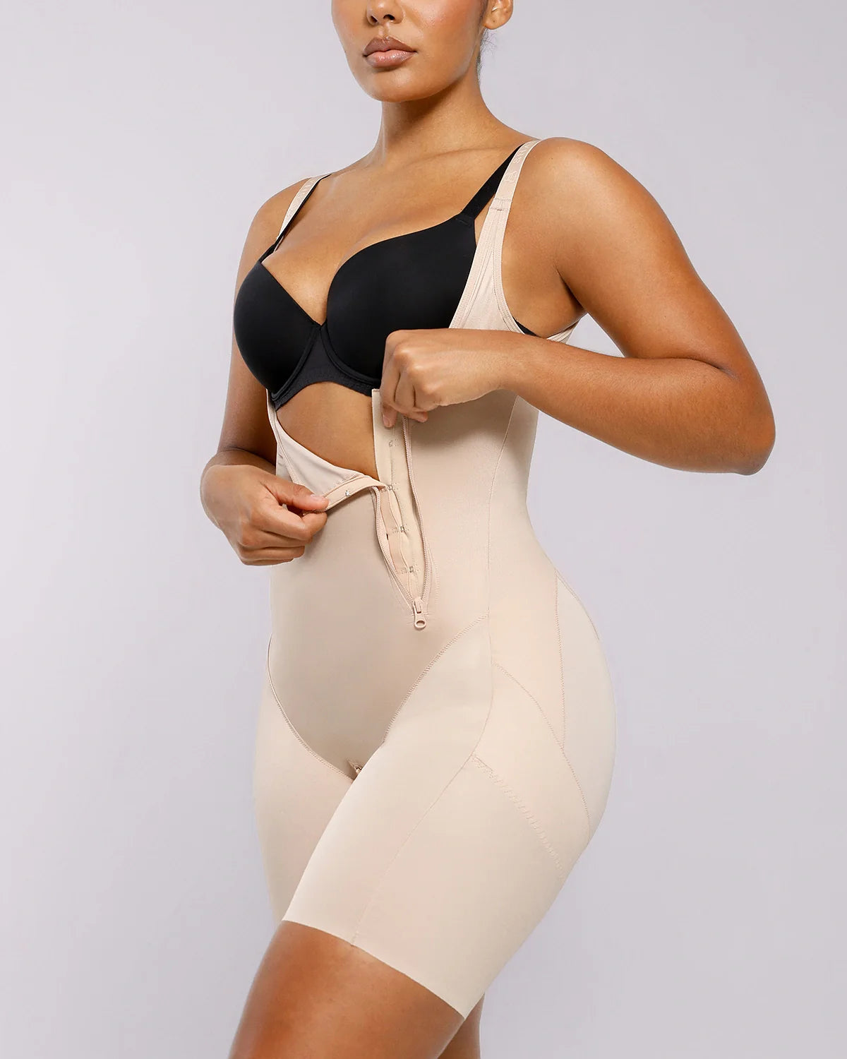 Silk Smoothing Open Bust Full Bodysuit