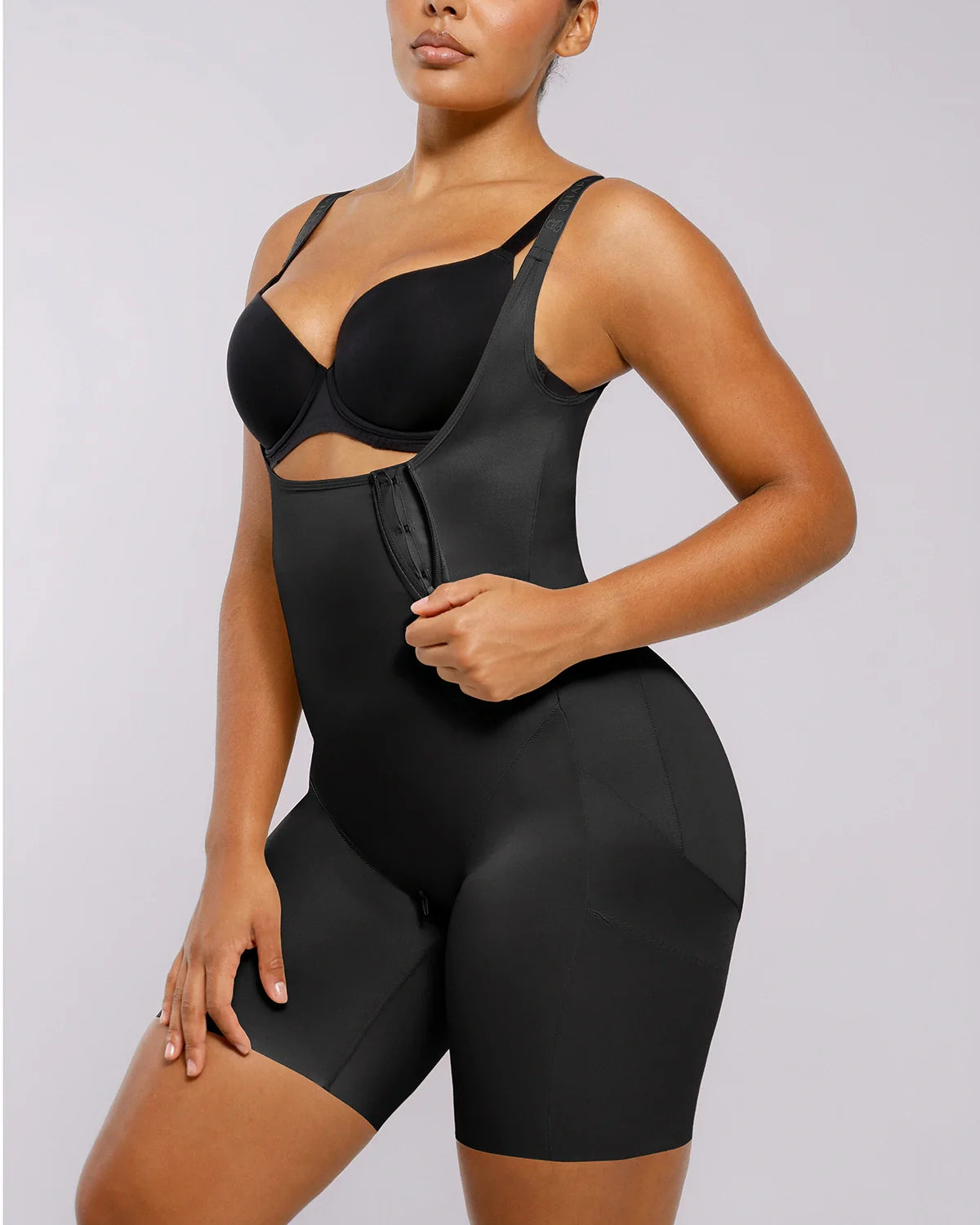 Silk Smoothing Open Bust Full Bodysuit