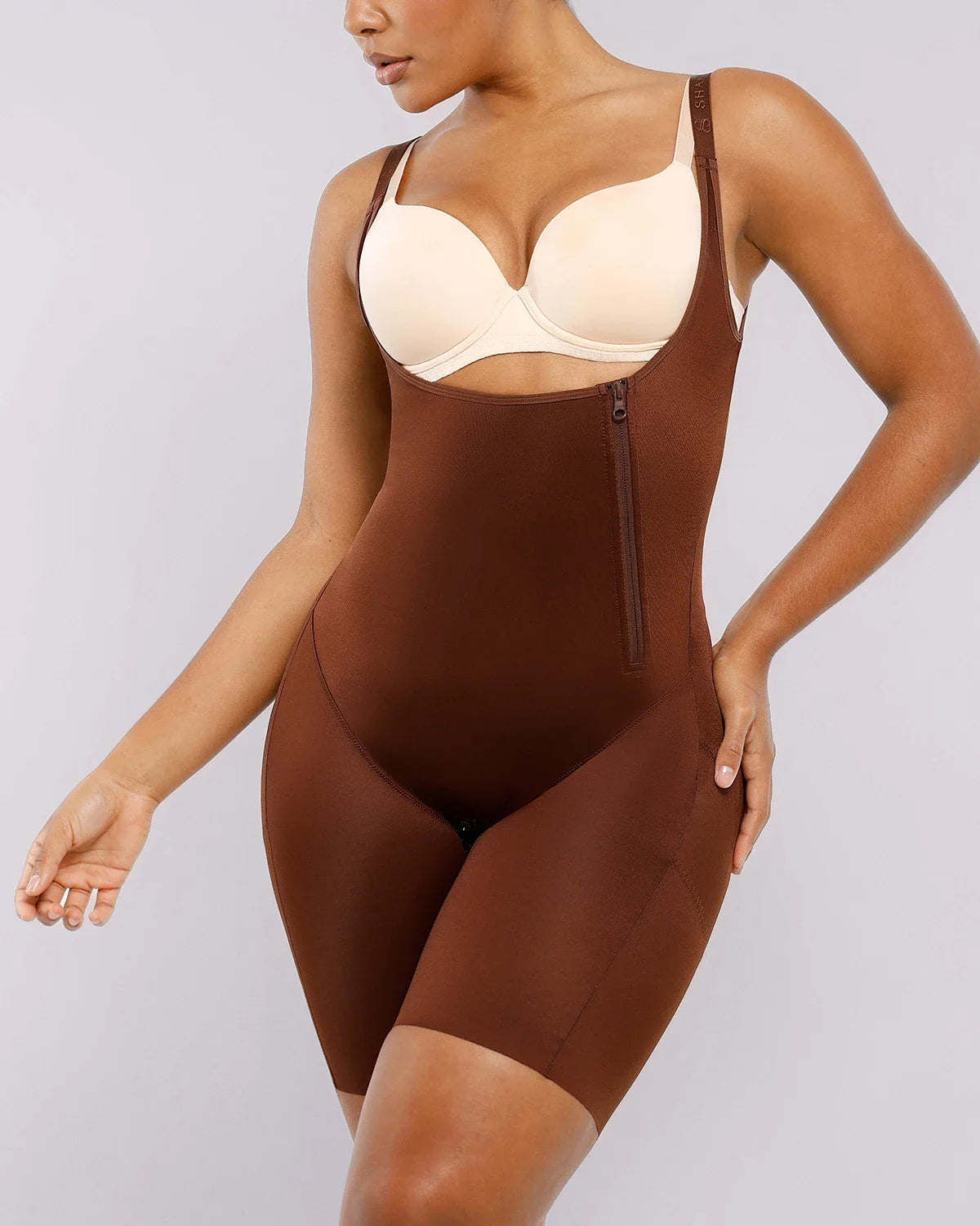 Silk Smoothing Open Bust Full Bodysuit