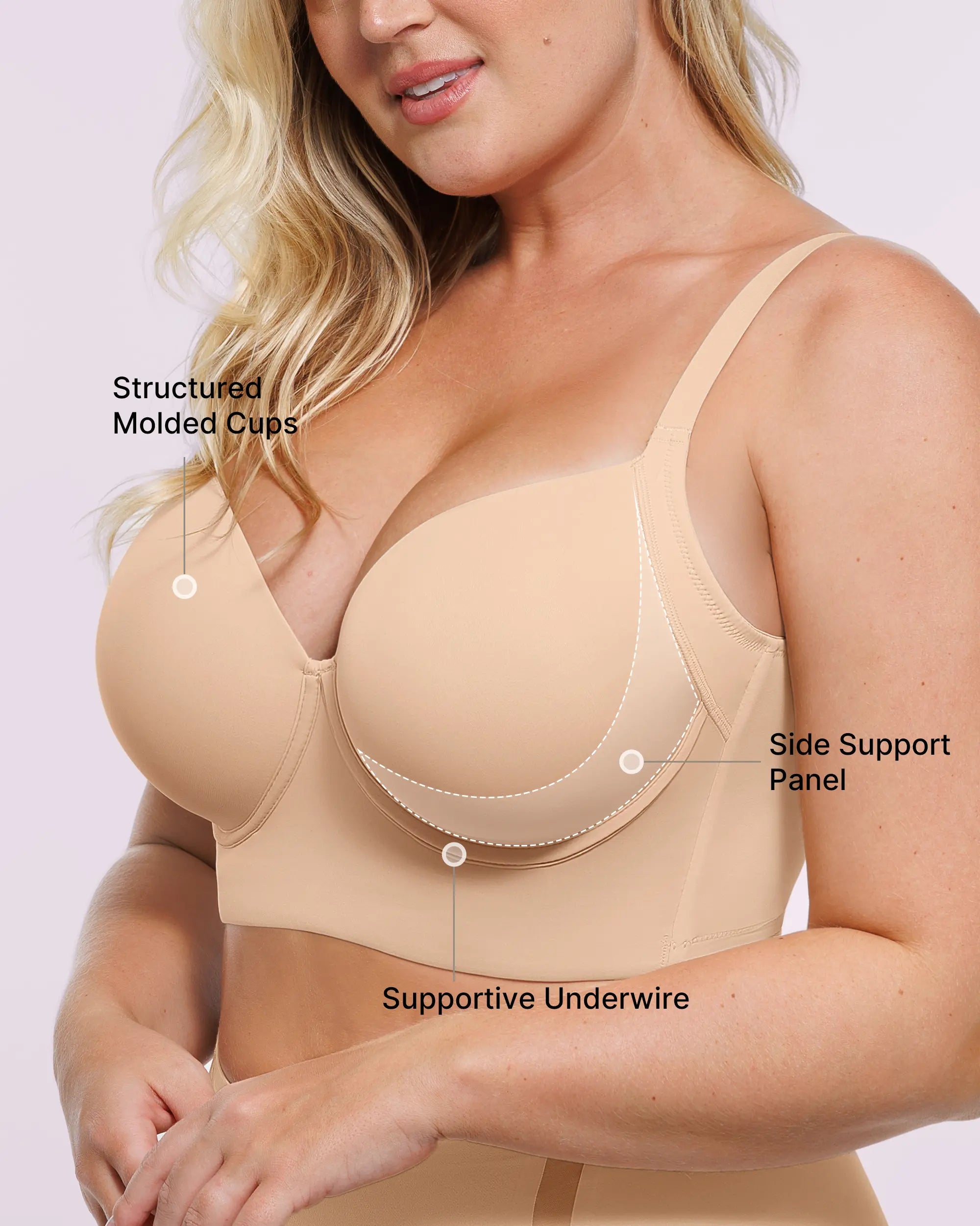 Back Smoothing Underwire Push-Up Bra