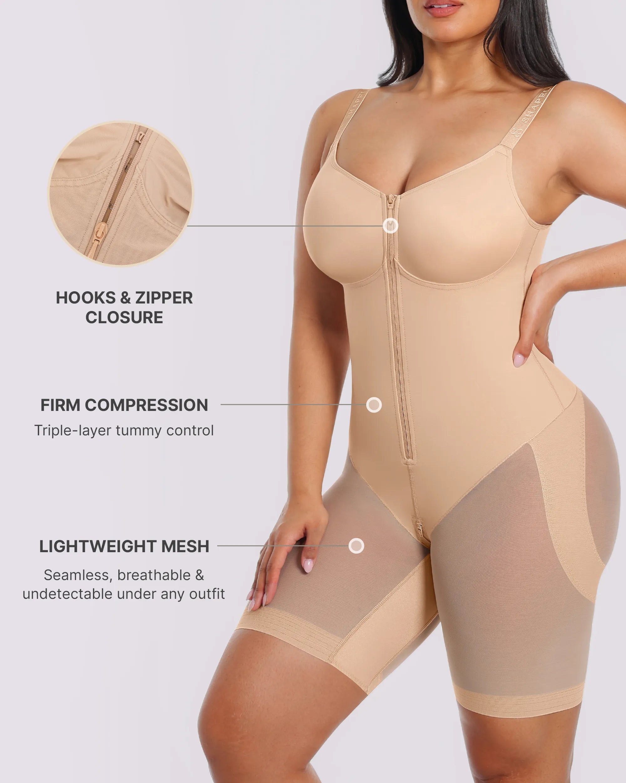 Slimming Hourglass Full Body Mid Thigh Bodysuit