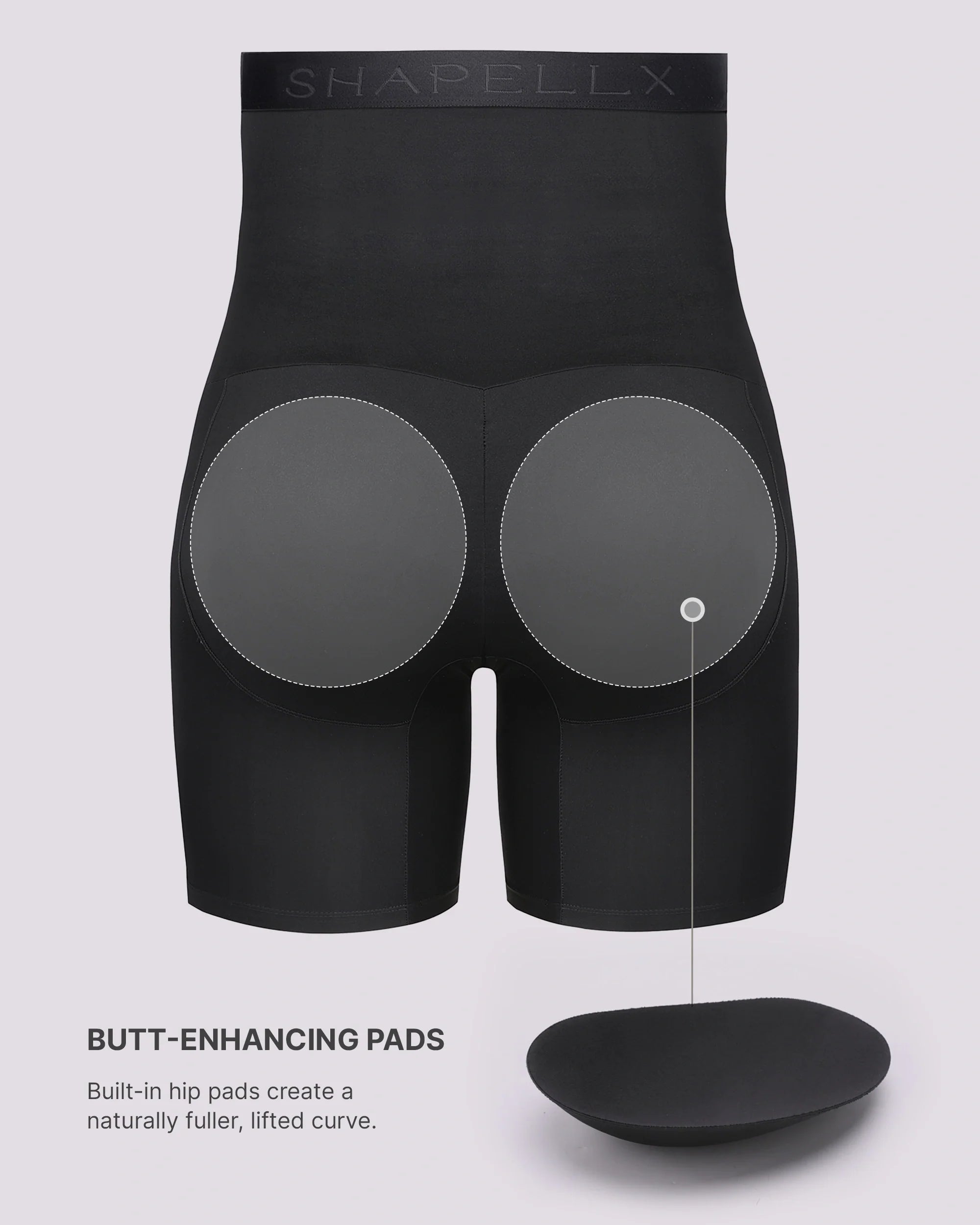 High-Waist Slimming Padded Shorts for Men