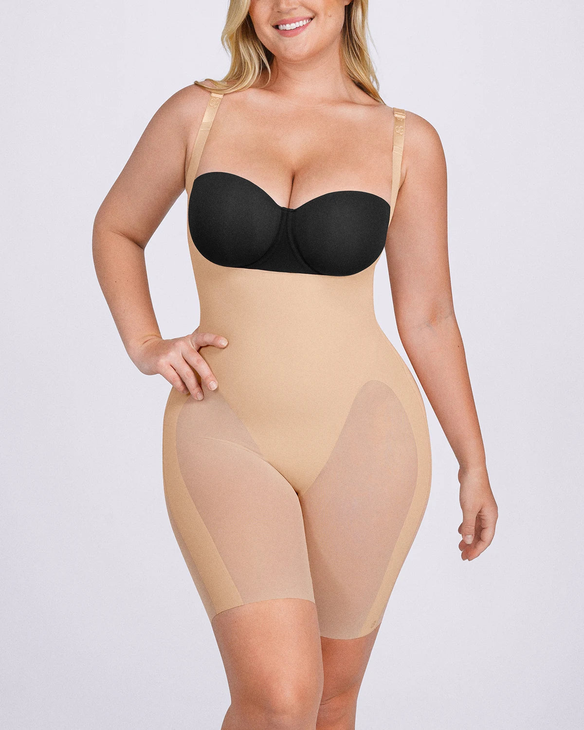 Cream Touch Open Bust Smoothing Bodysuit