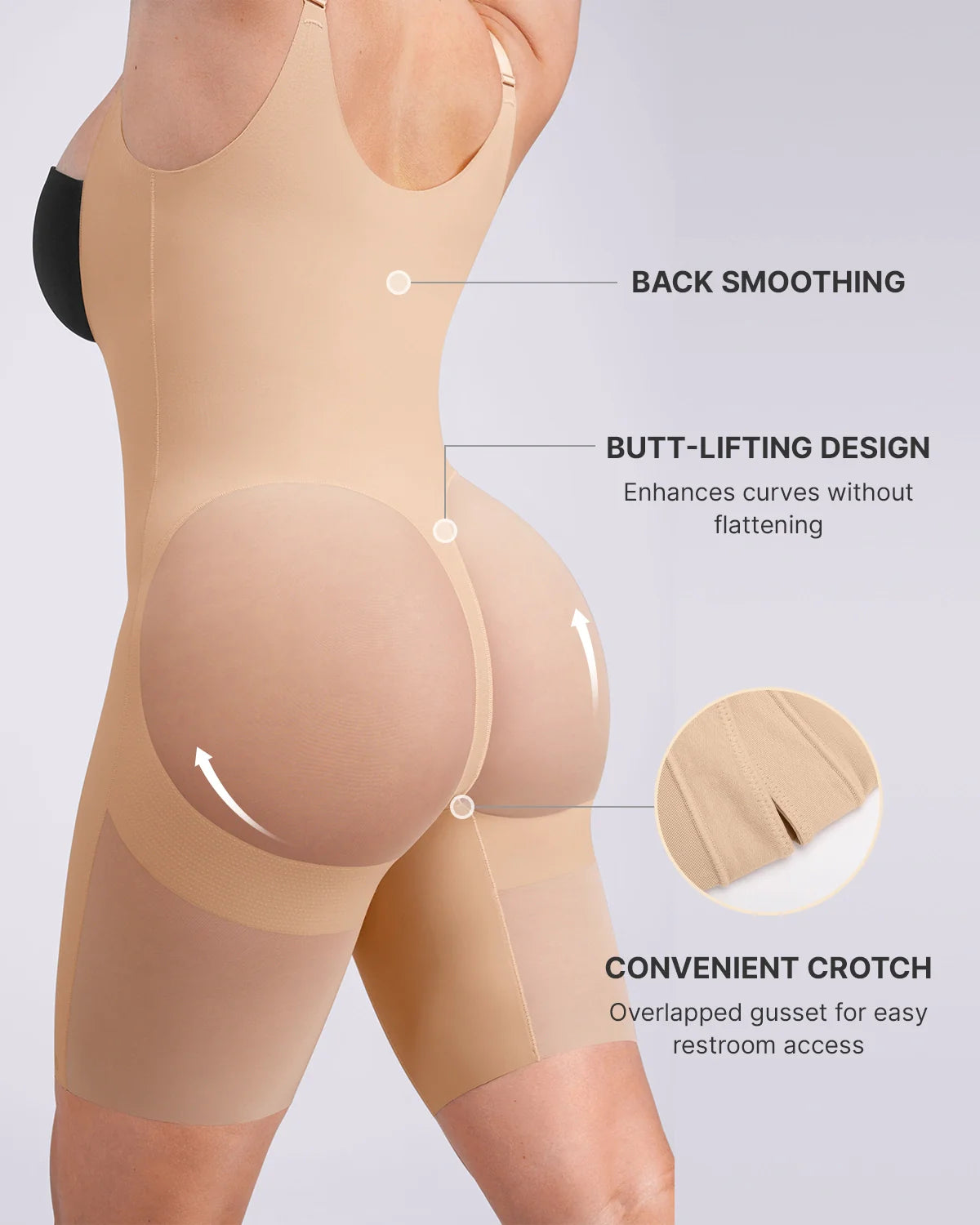 Cream Touch Open Bust Smoothing Bodysuit