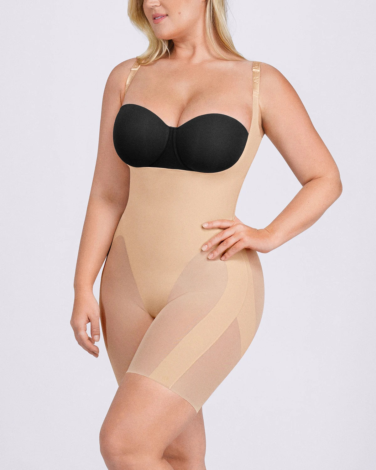 Cream Touch Open Bust Smoothing Bodysuit