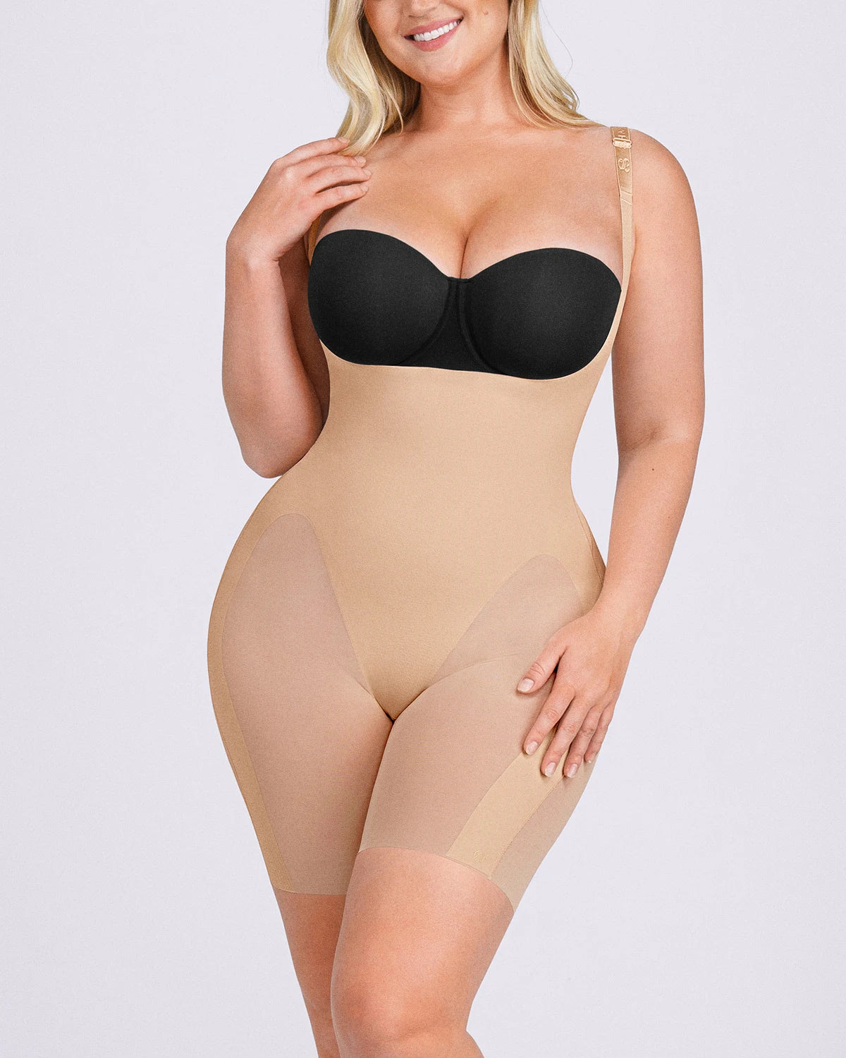Cream Touch Open Bust Smoothing Bodysuit