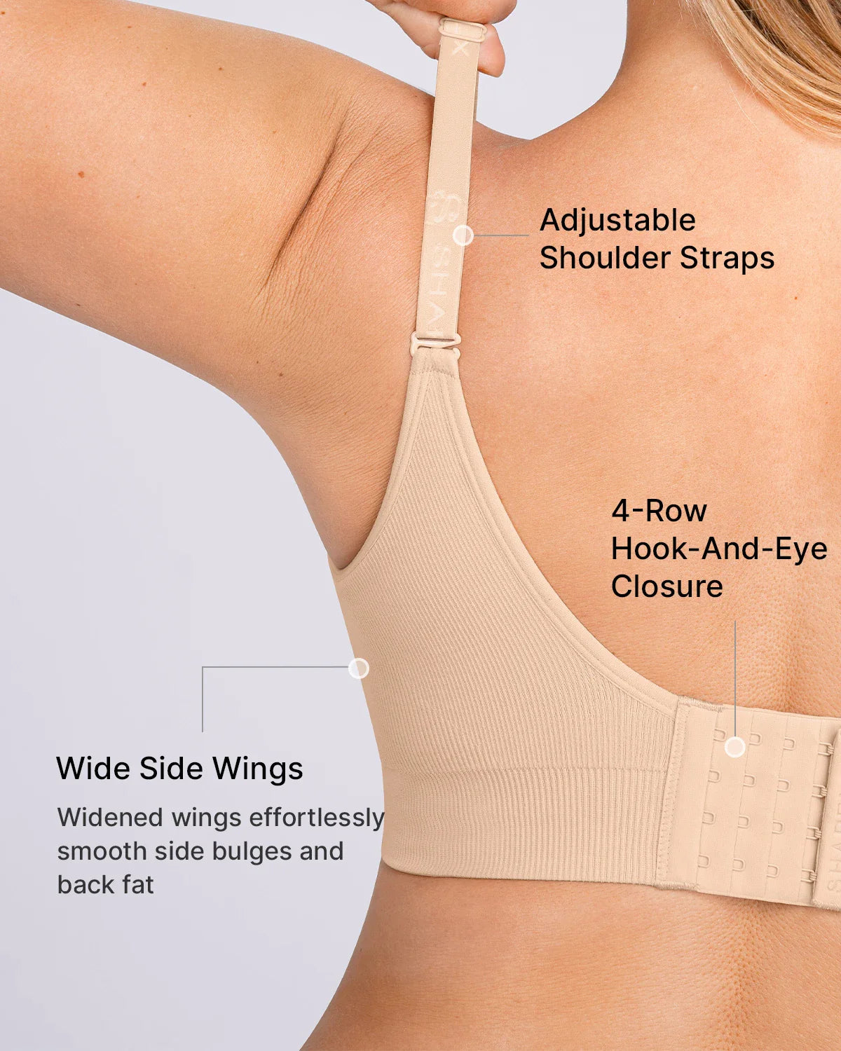 Back Smoothing Wireless Push-Up Bra