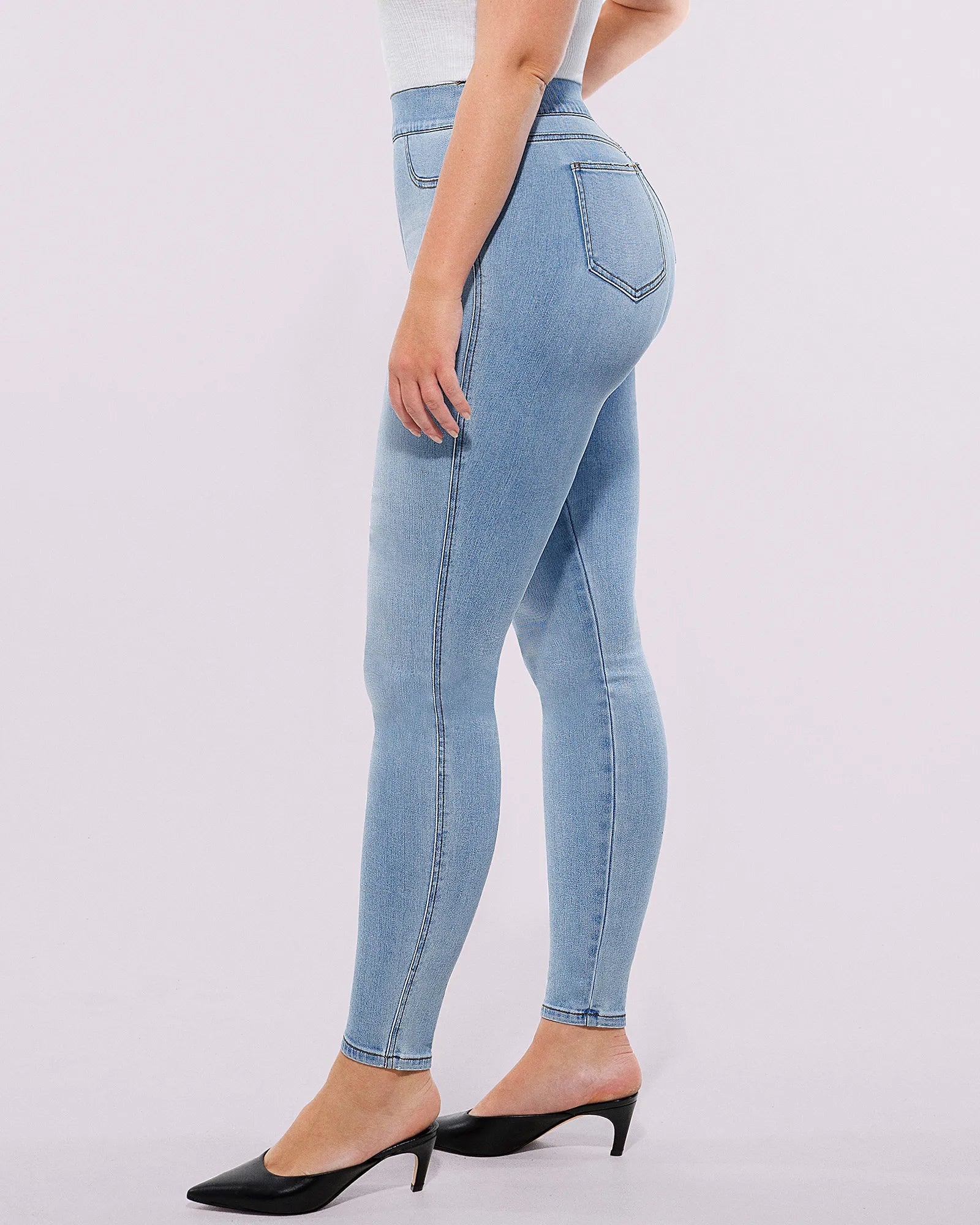 High-Waist Padded Hip Slimming Skinny Jeans