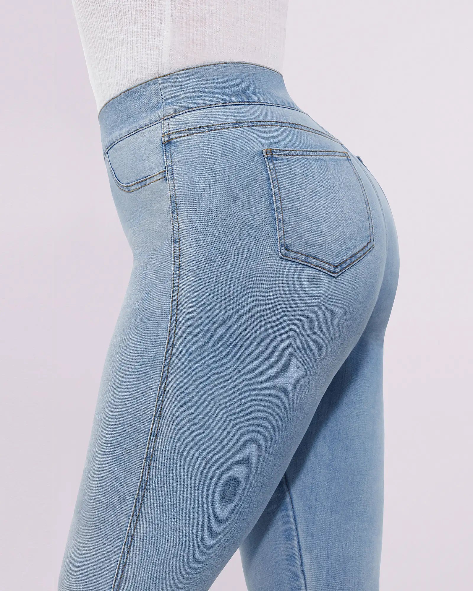 High-Waist Padded Hip Slimming Skinny Jeans