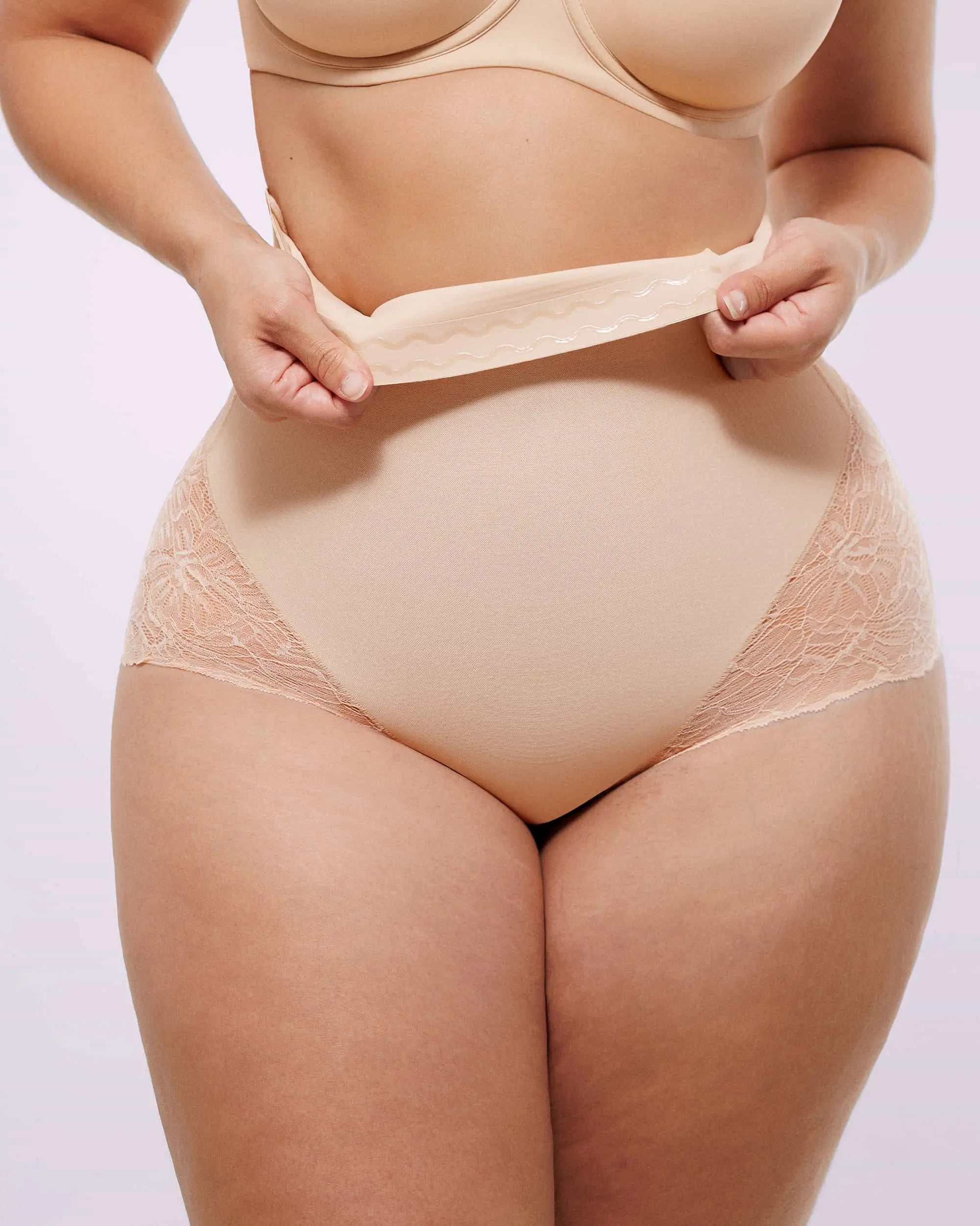 Sheer Lace High-Waisted Smoothing Brief