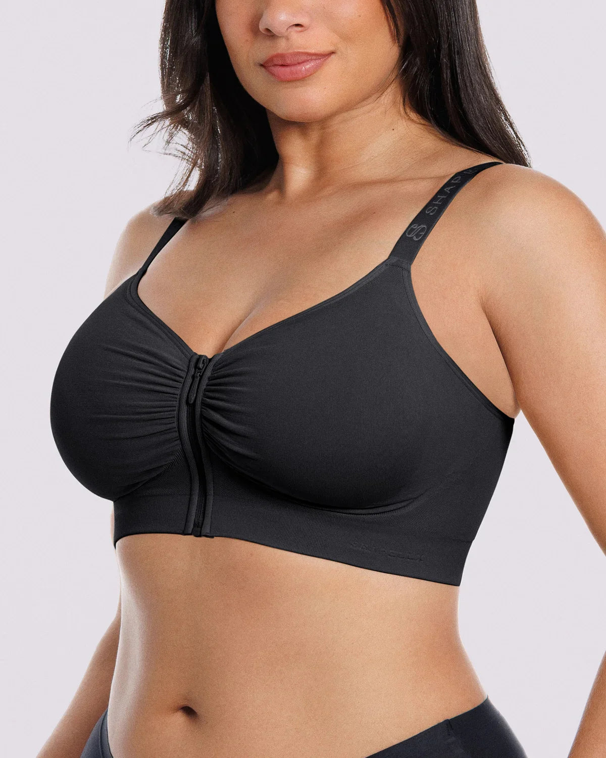 Front-Zipper Wireless Bra for Smoothing Support