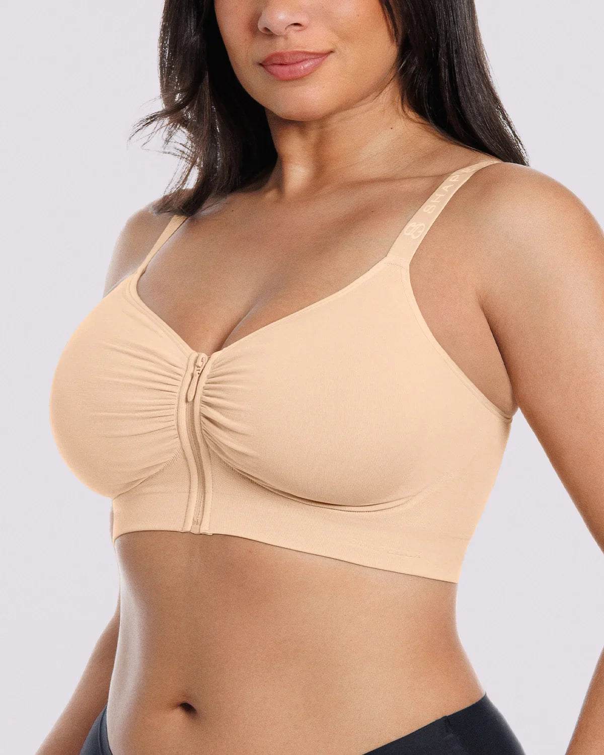 Front-Zipper Wireless Bra for Smoothing Support