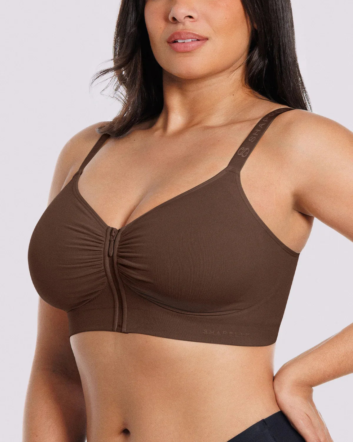 Front-Zipper Wireless Bra for Smoothing Support