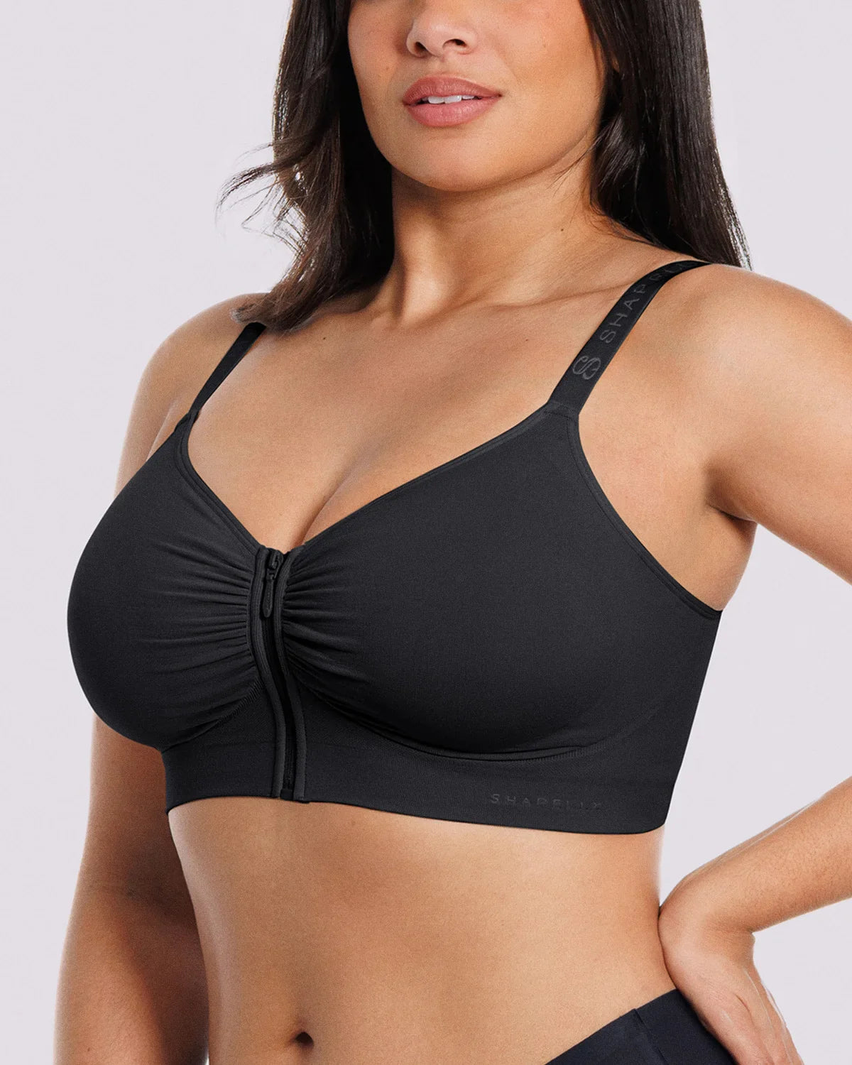 Front-Zipper Wireless Bra for Smoothing Support