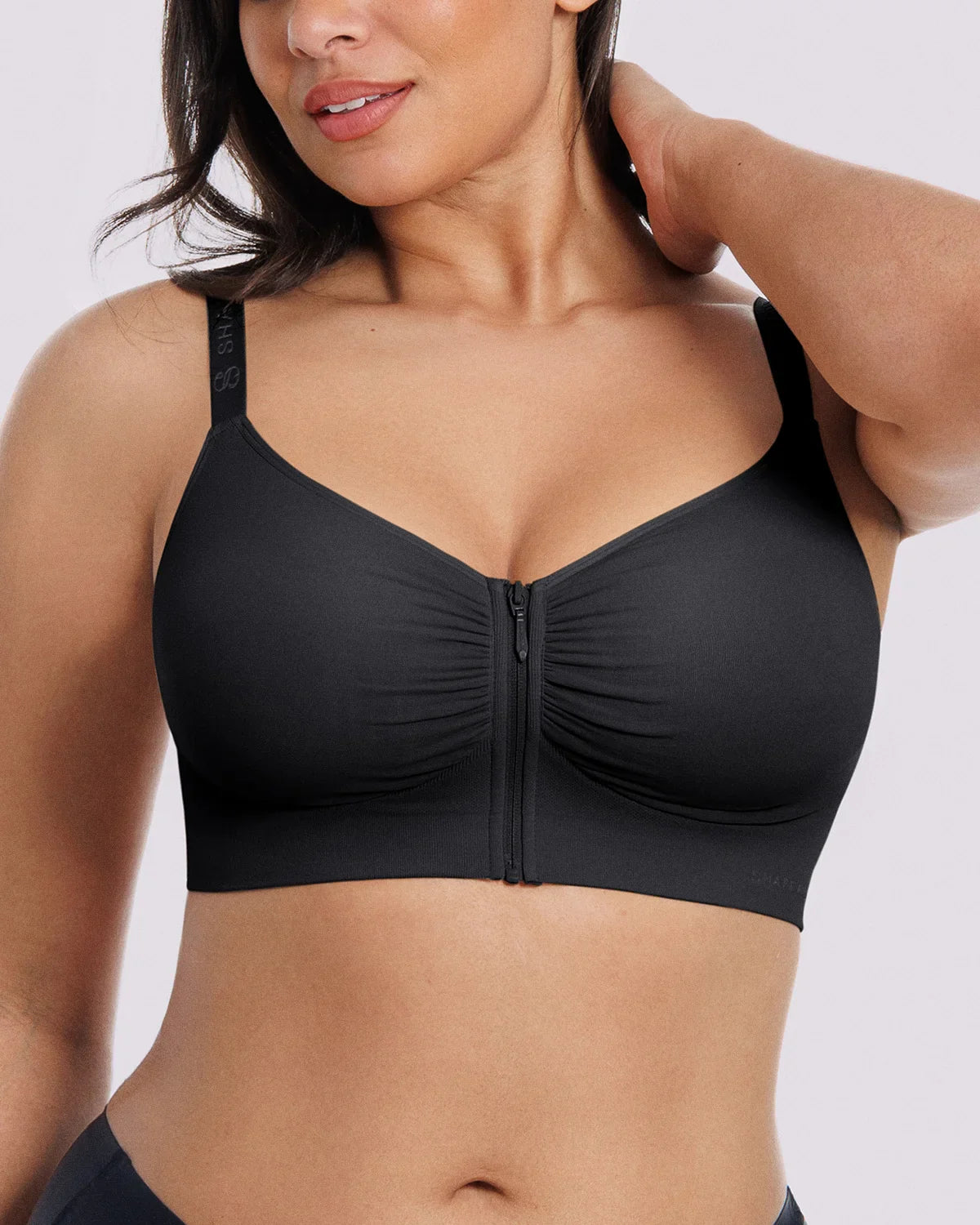 Front-Zipper Wireless Bra for Smoothing Support