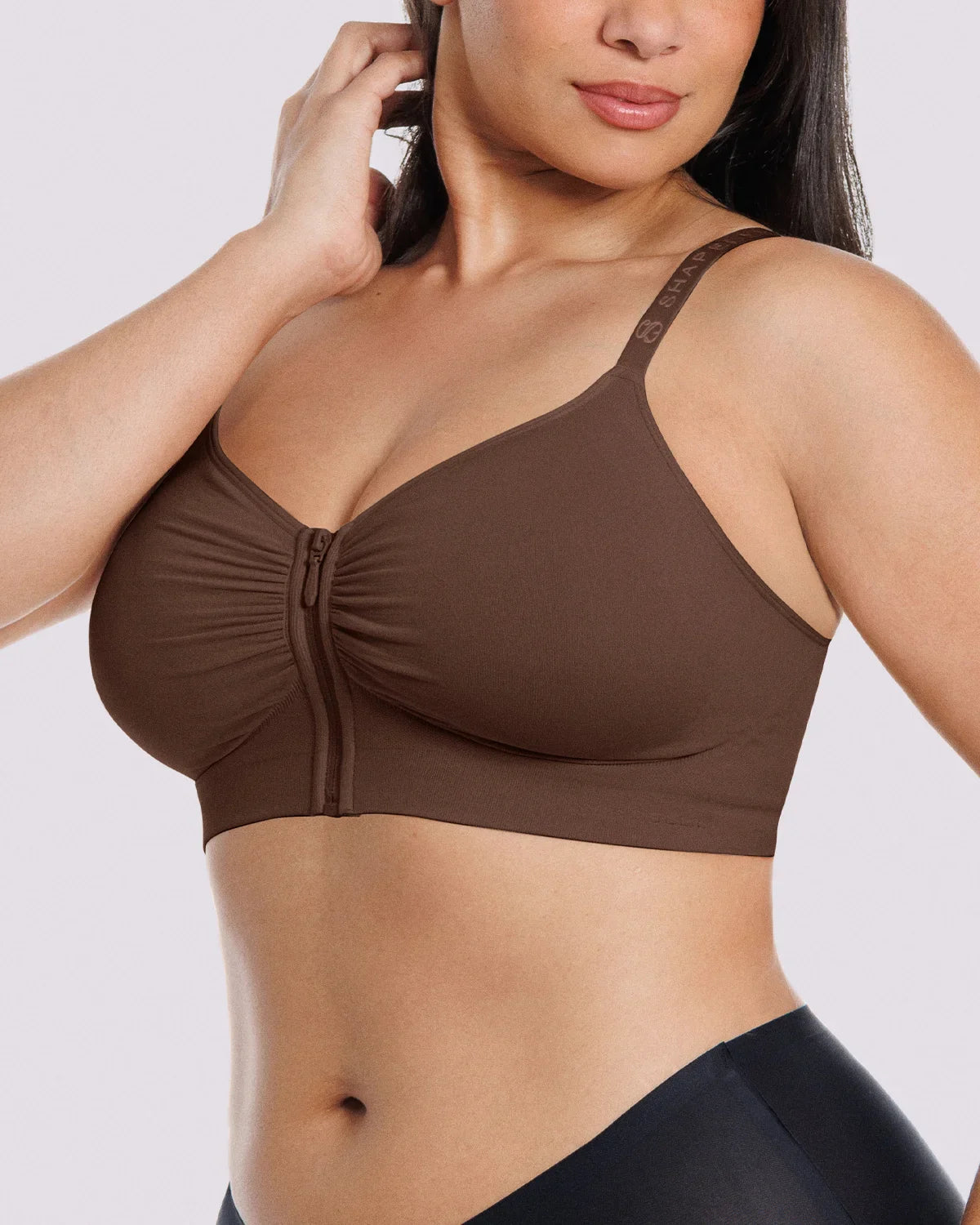 Front-Zipper Wireless Bra for Smoothing Support