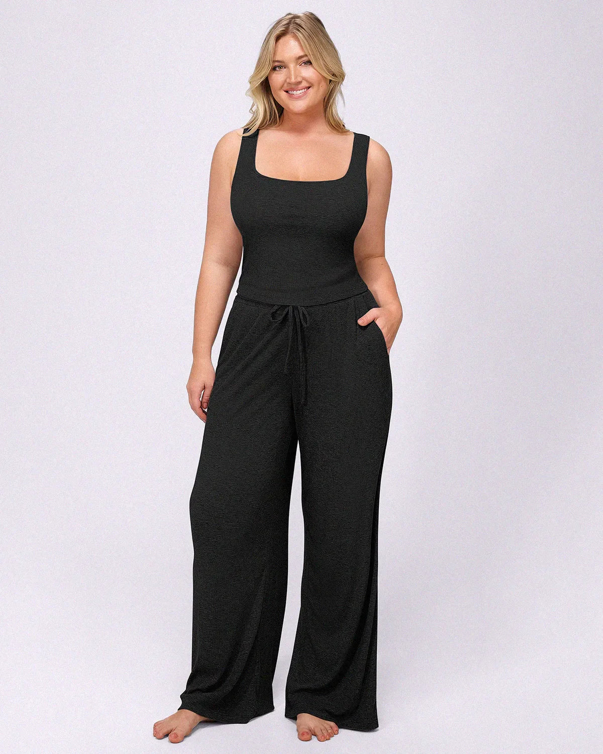 Soft Modal Rib Tummy Control Pants Set