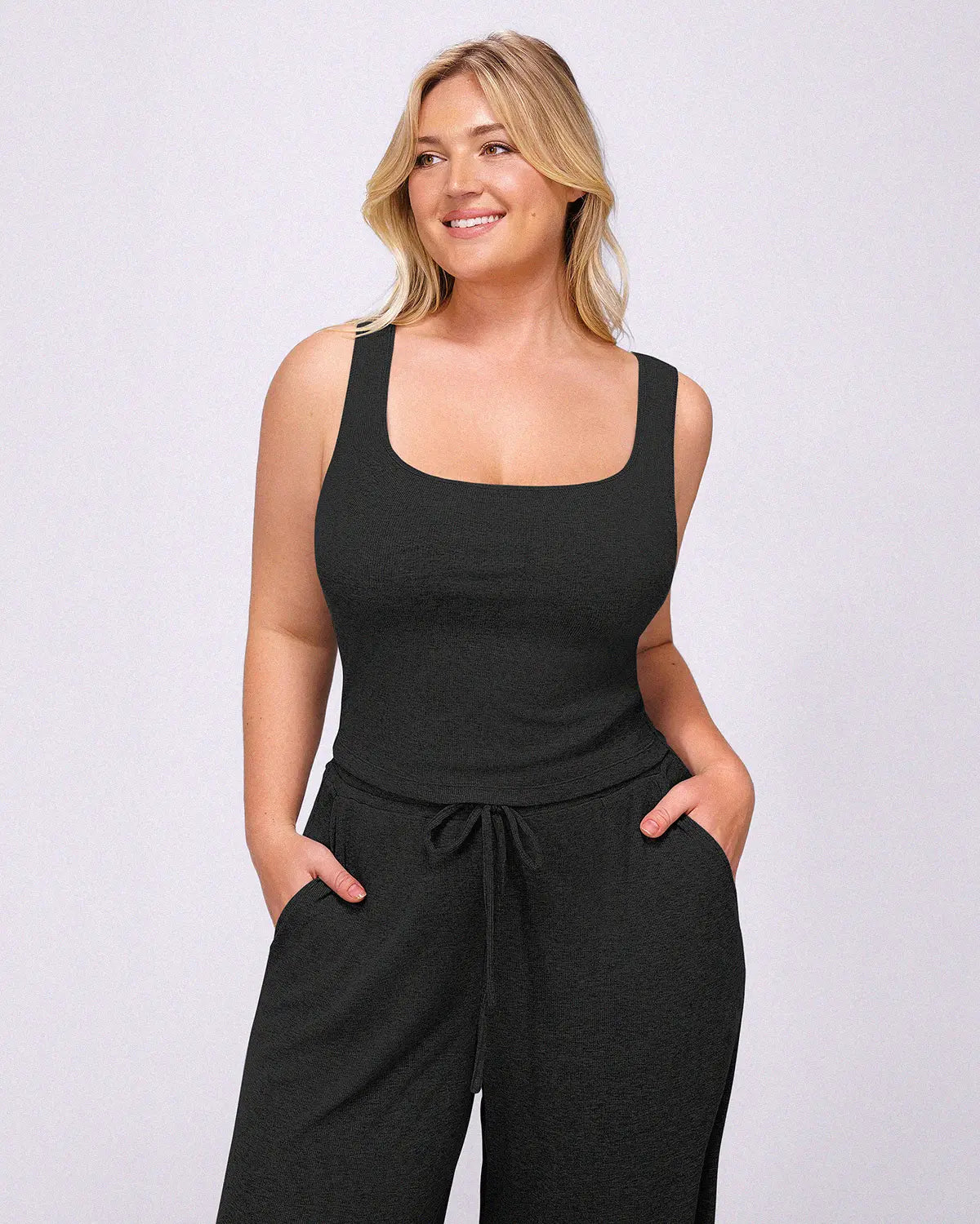 Soft Modal Rib Tummy Control Pants Set