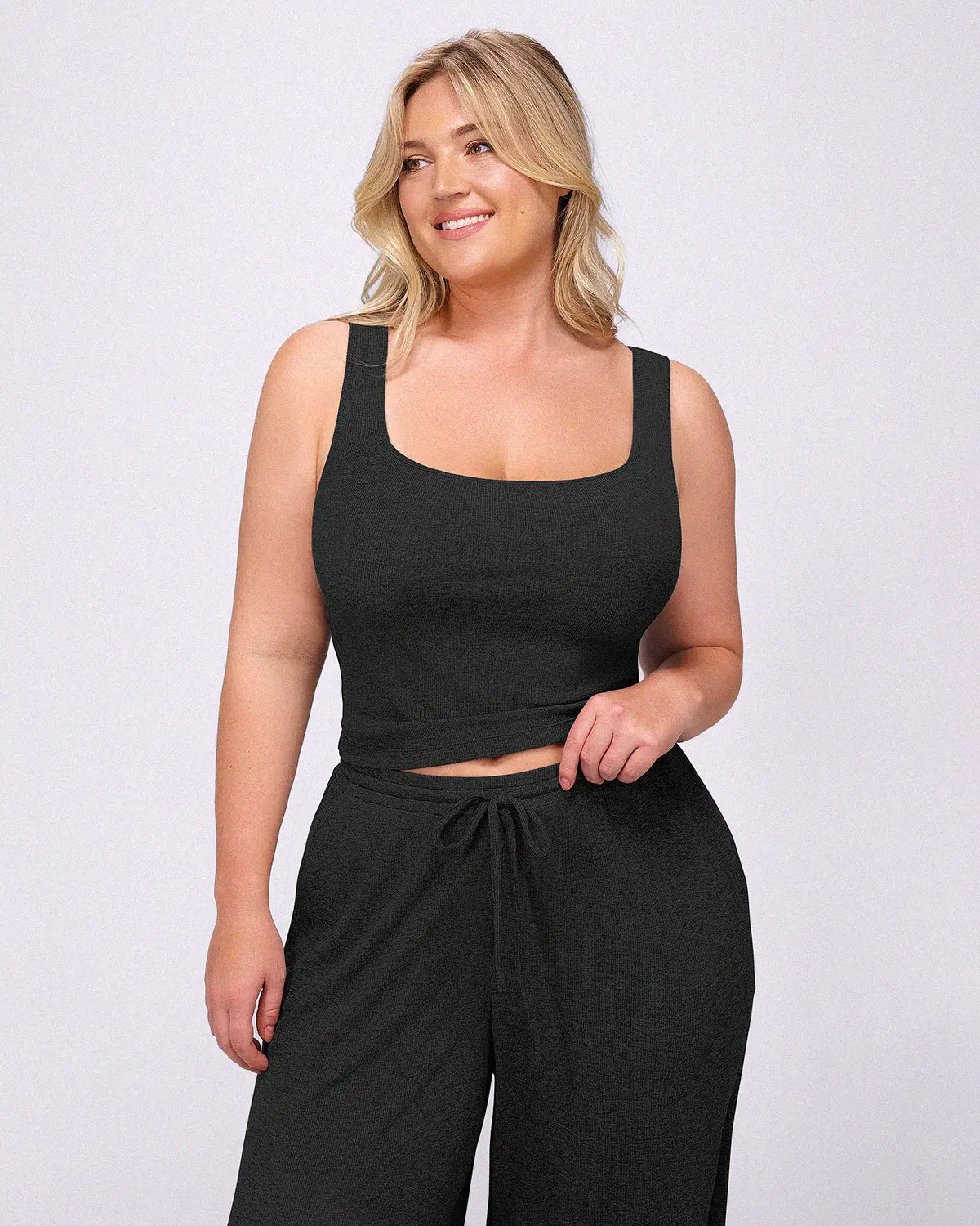 Soft Modal Rib Tummy Control Pants Set