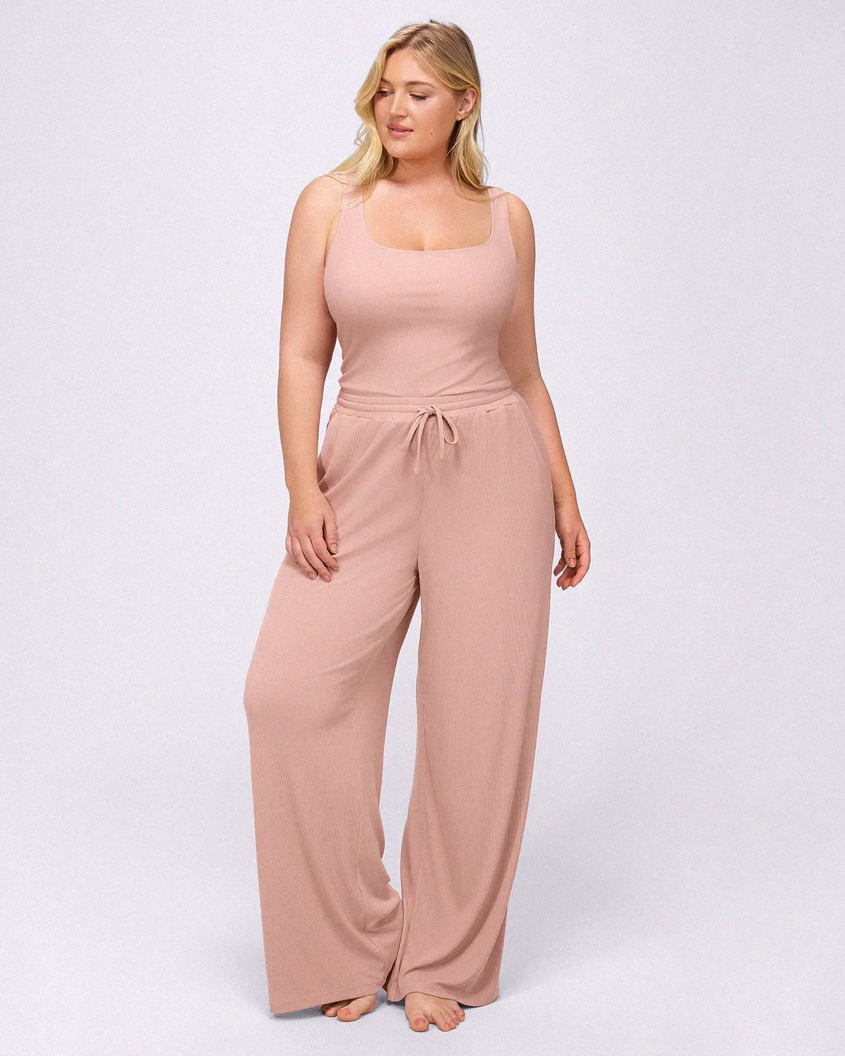 Soft Modal Rib Tummy Control Pants Set