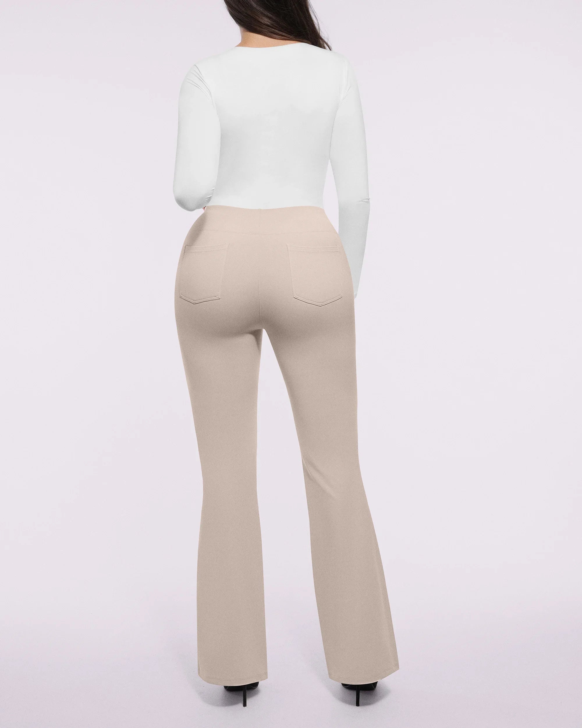 Smoothing Back Pocket Flare Work Pants