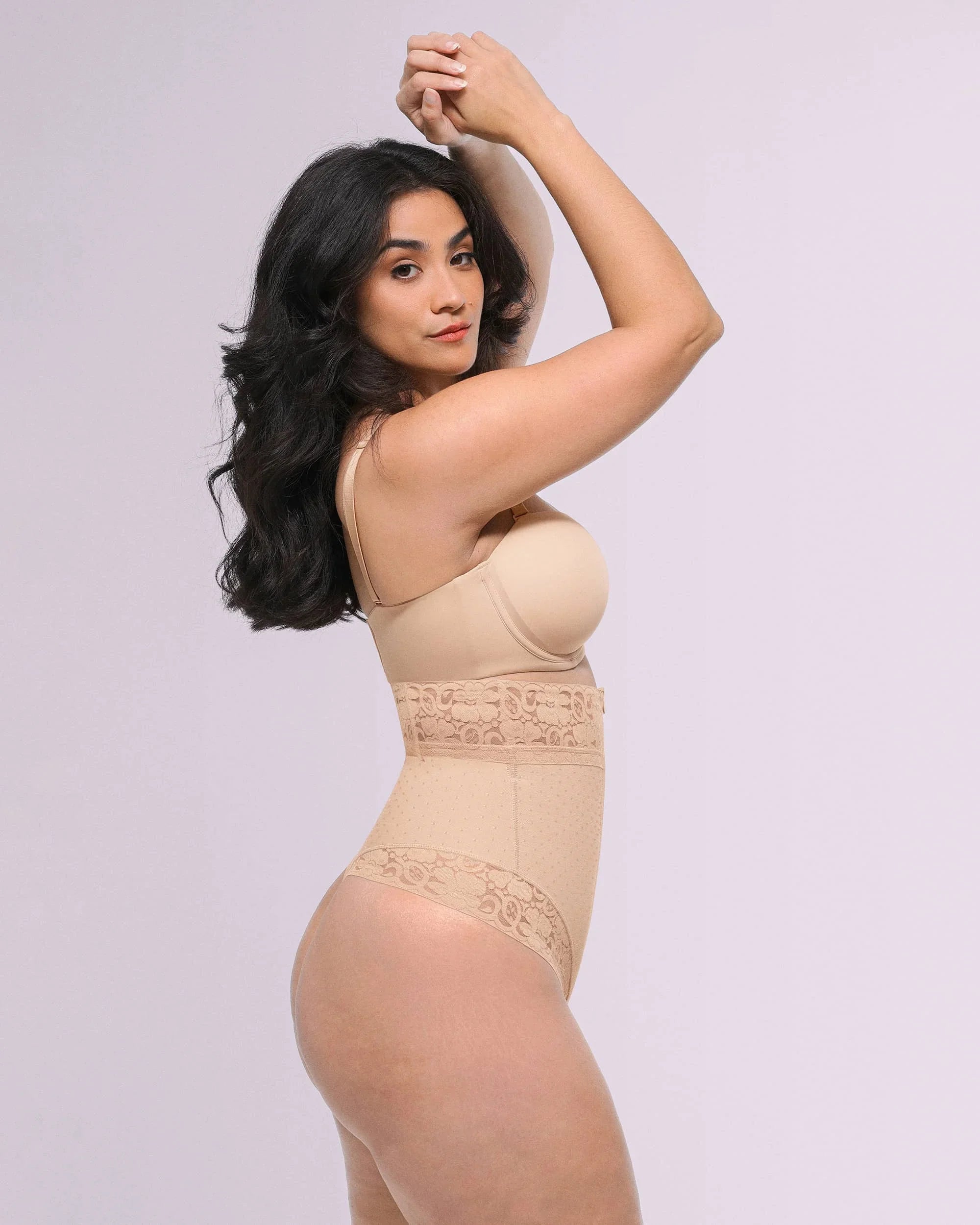 High-Waist Polka Dot Shaping Thong