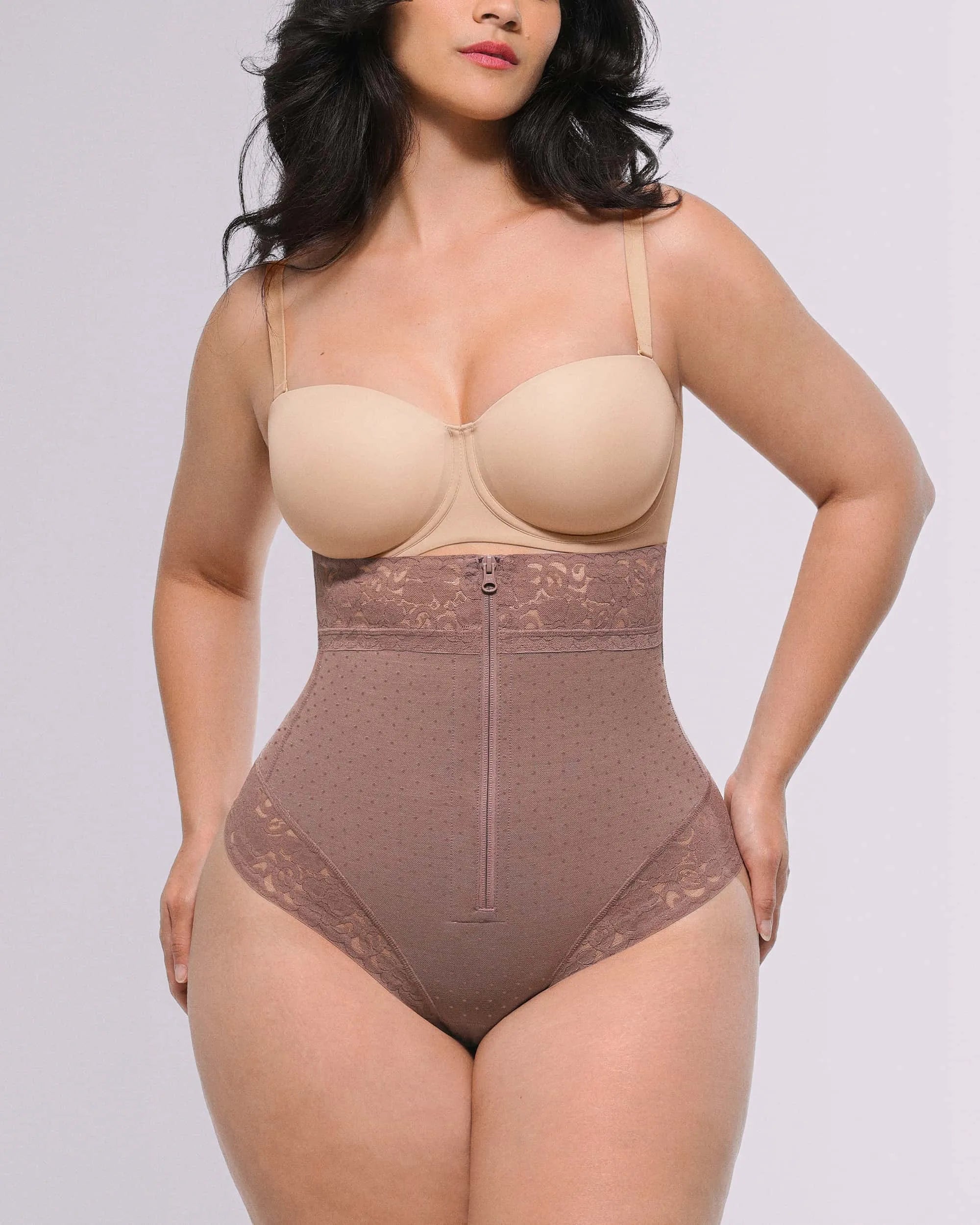 High-Waist Polka Dot Shaping Thong