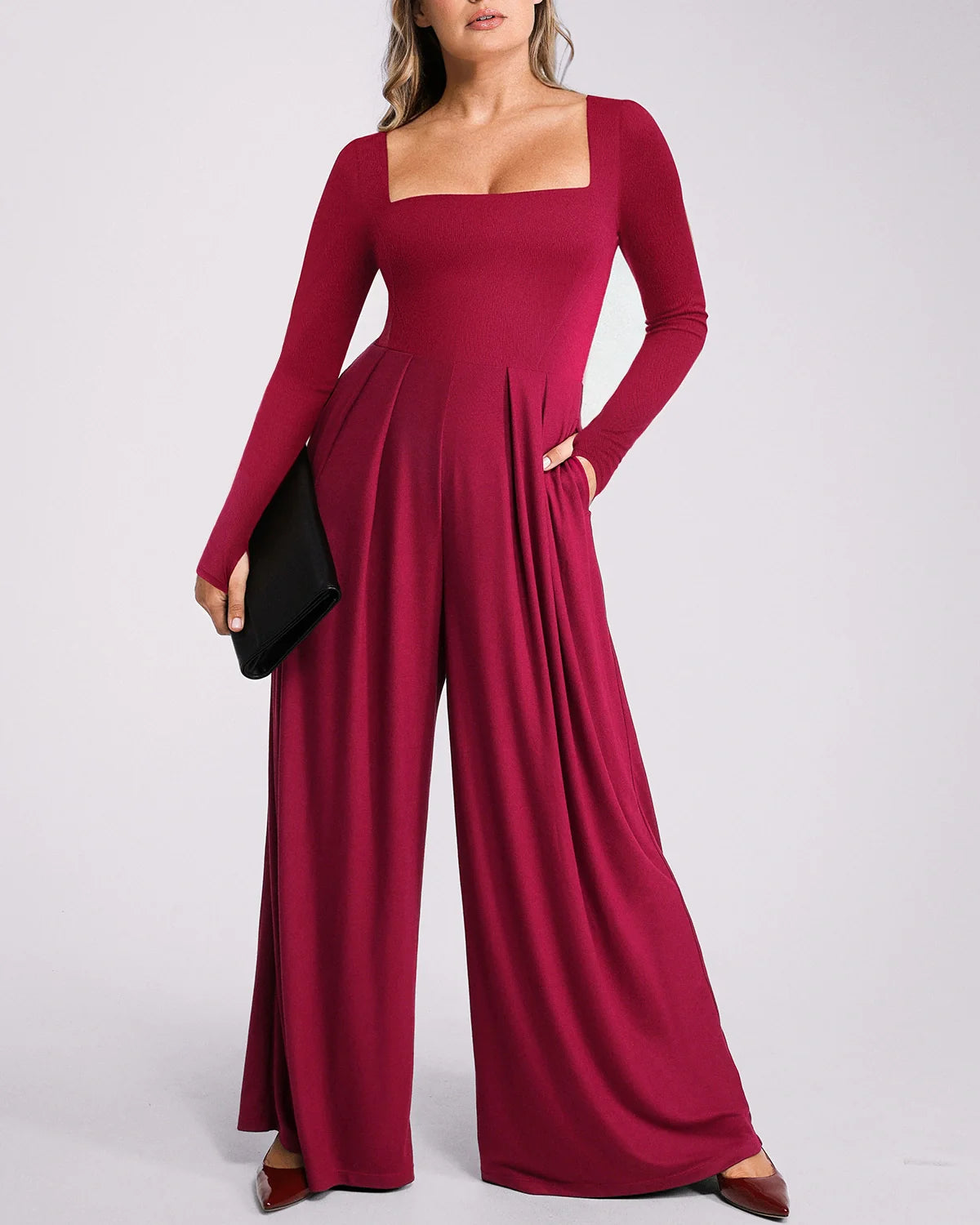 Sculpting Square Neckline Shaping Jumpsuit