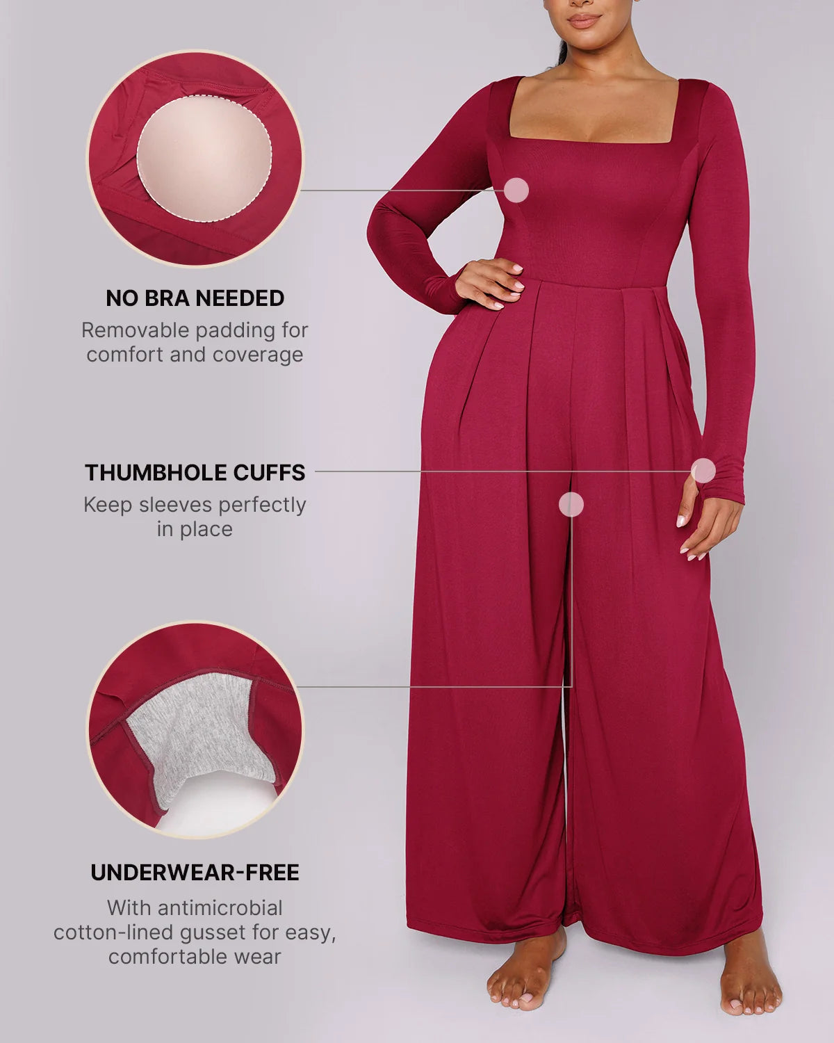 Sculpting Square Neckline Shaping Jumpsuit