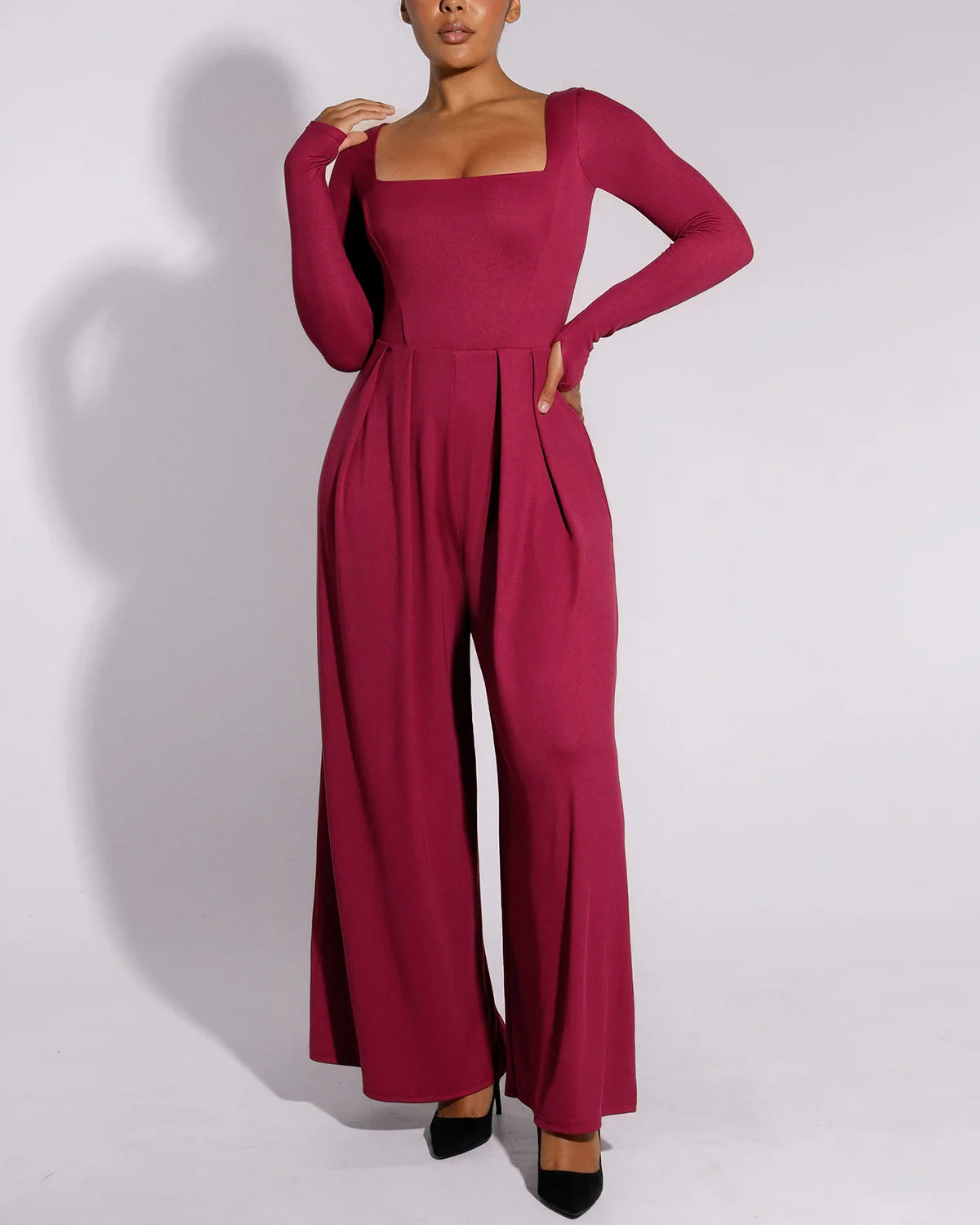 Sculpting Square Neckline Shaping Jumpsuit