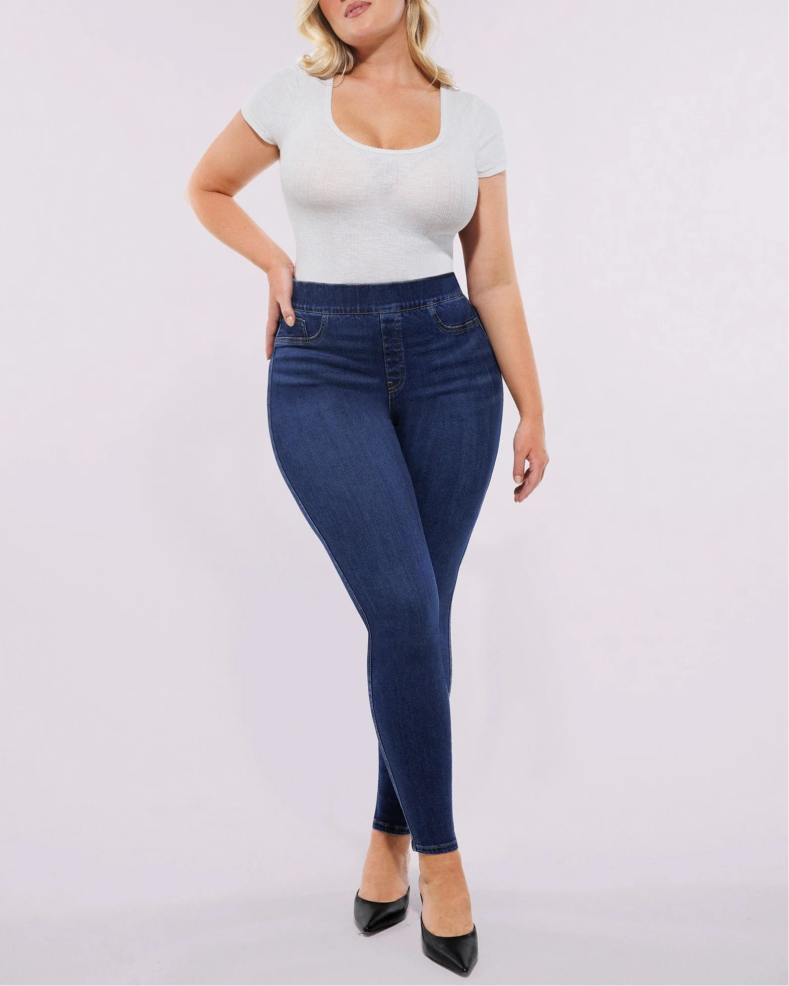 Tummy Control Sculpting Corset Top & Jeans