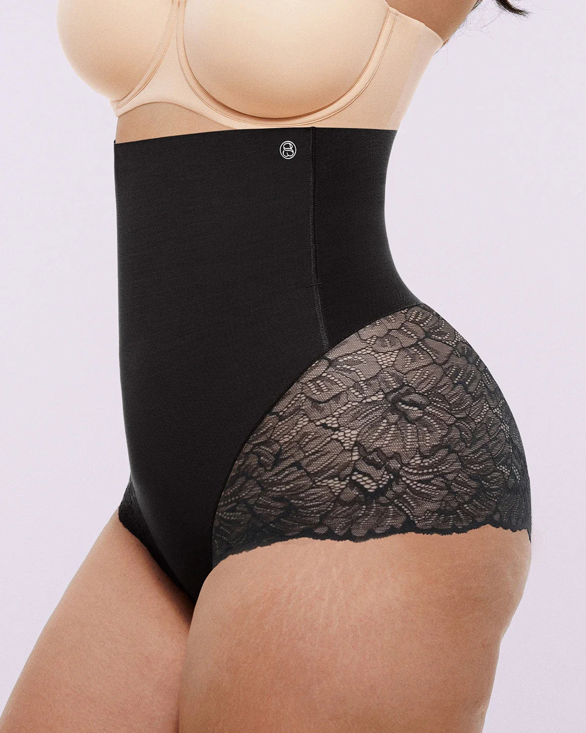 Sheer Lace High-Waisted Smoothing Brief
