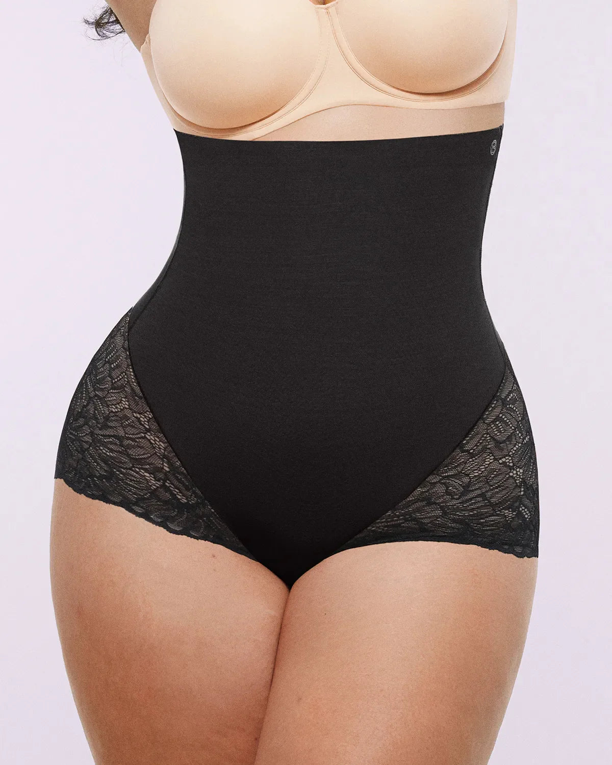 Sheer Lace High-Waisted Smoothing Brief
